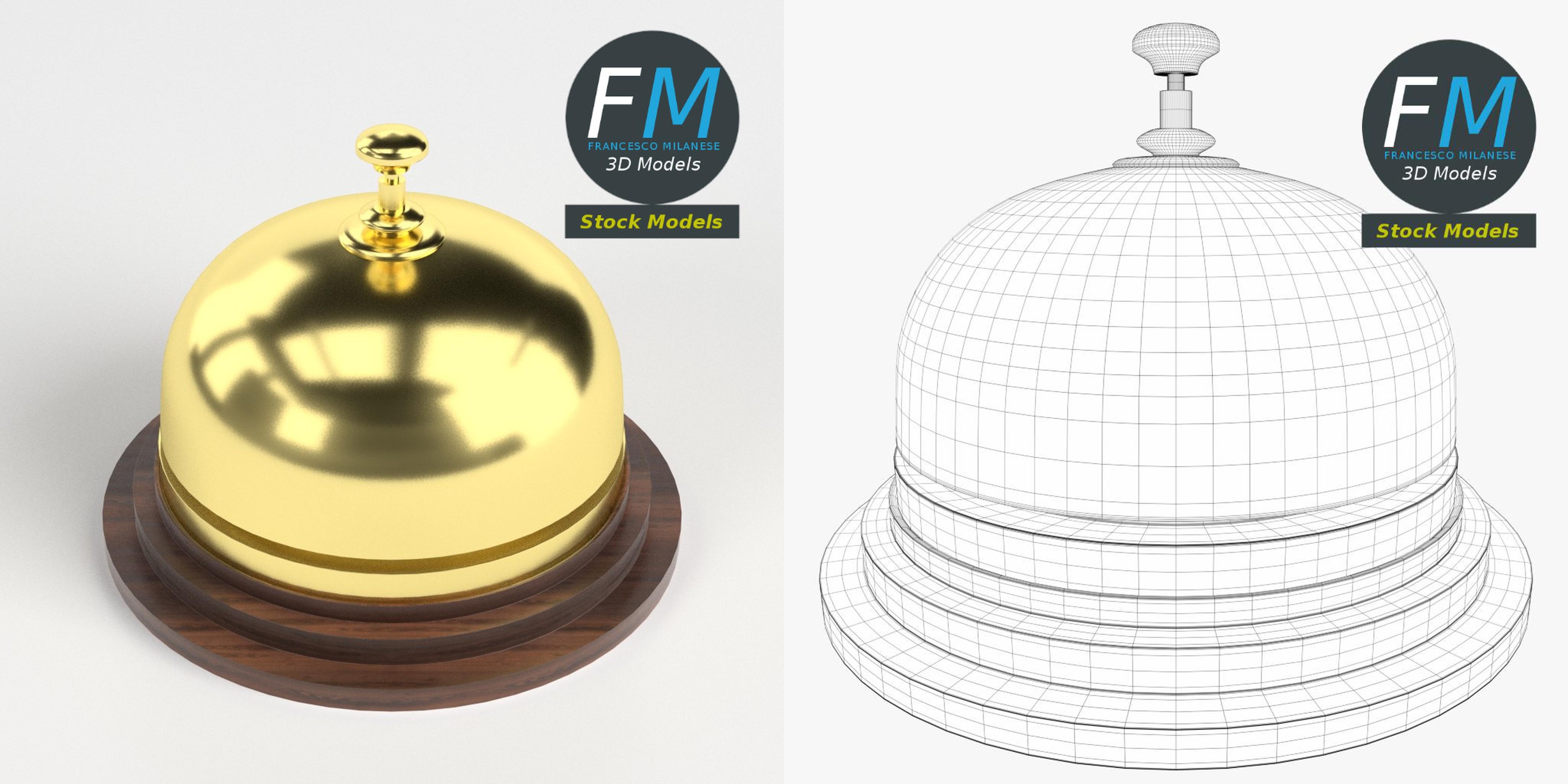 3D-Modell - Rezeptionsklingel aus Messing