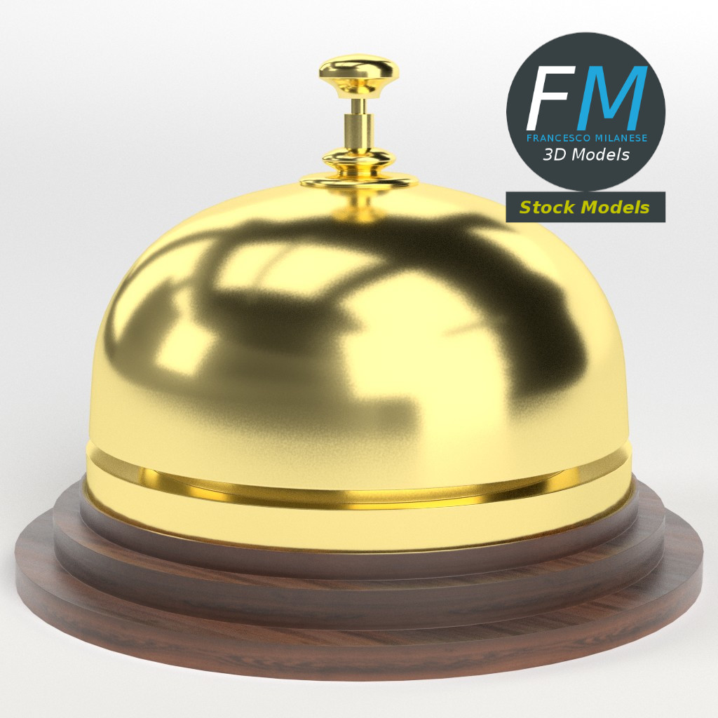 3D-Modell - Rezeptionsklingel aus Messing - 02