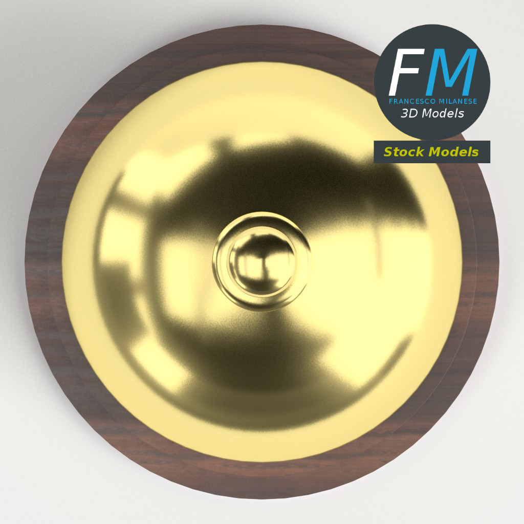 3D-Modell - Rezeptionsklingel aus Messing - 06