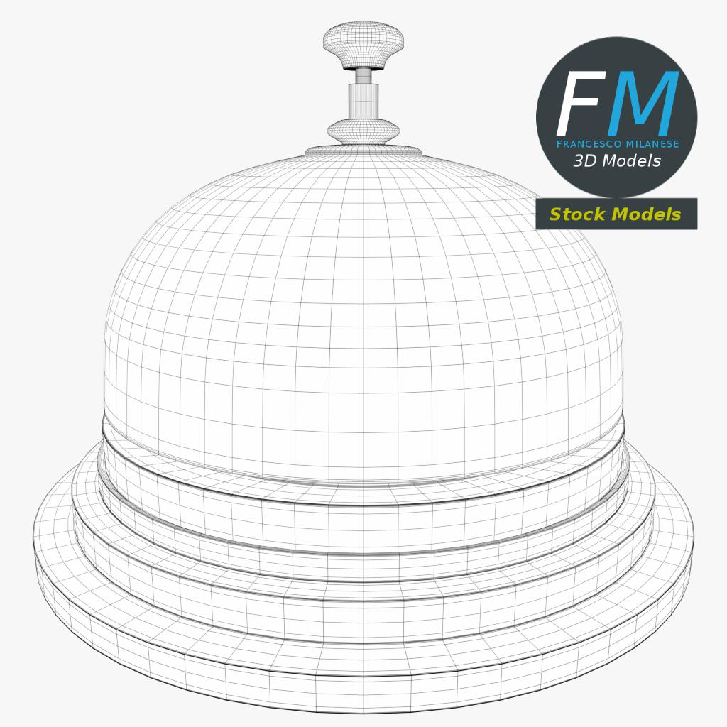 3D-Modell - Rezeptionsklingel aus Messing - 07