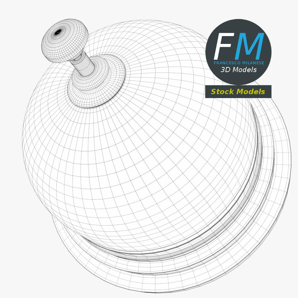 3D-Modell - Rezeptionsklingel aus Messing - 08