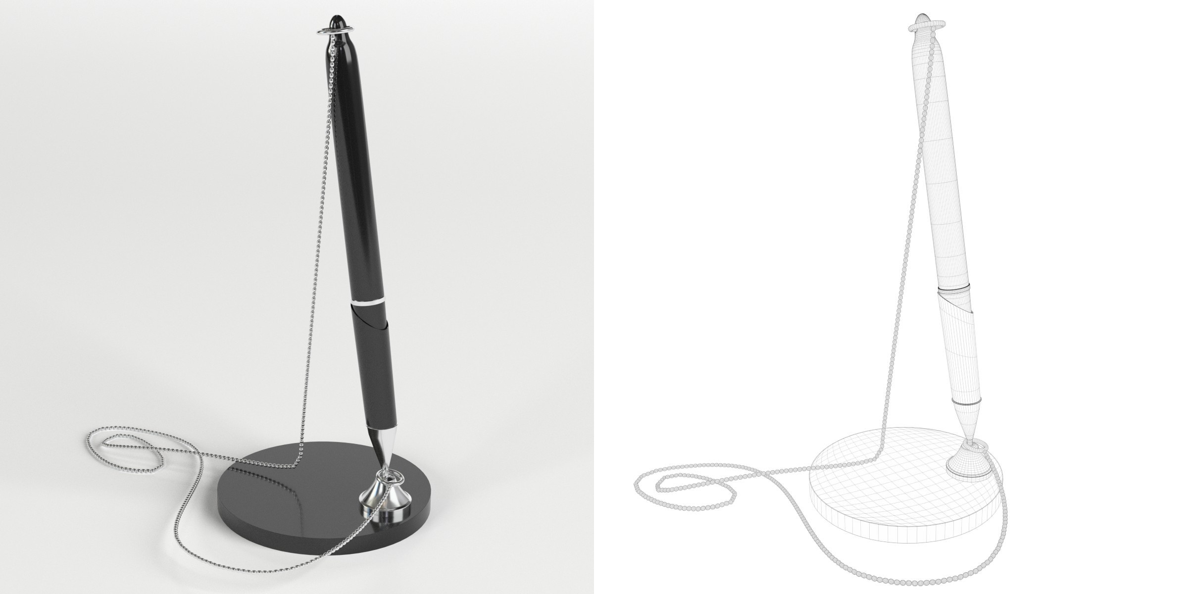 3D-Modell - Rezeptionsstift mit Kette