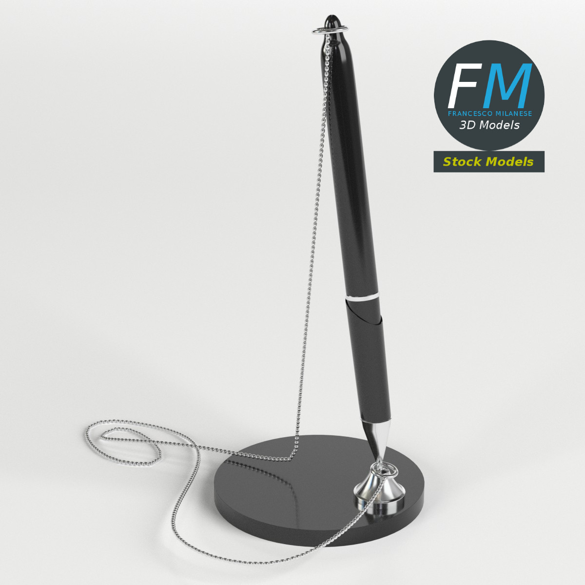 3D-Modell - Rezeptionsstift mit Kette - 01