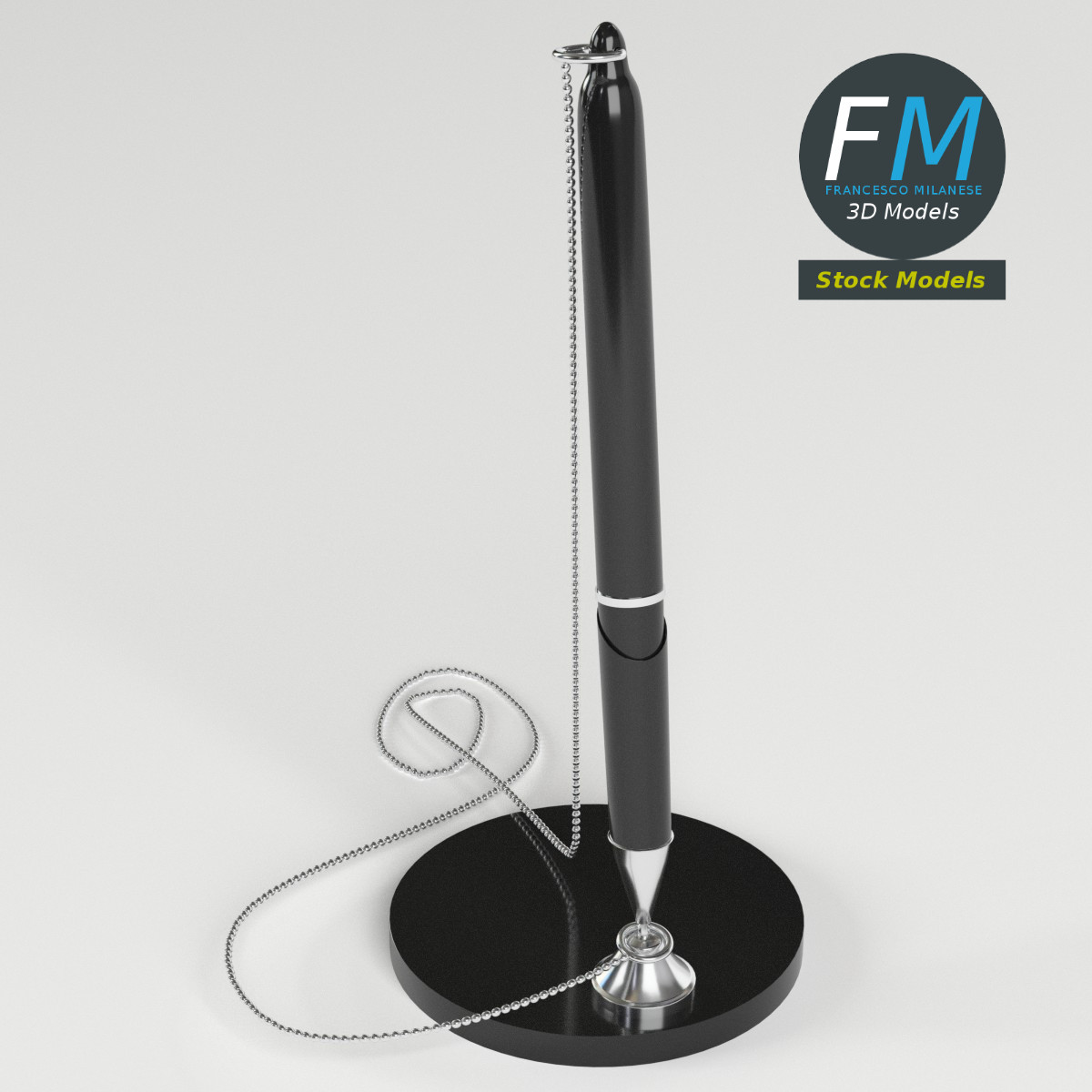 3D-Modell - Rezeptionsstift mit Kette - 02