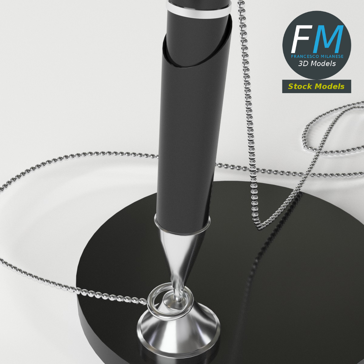 3D-Modell - Rezeptionsstift mit Kette - 05