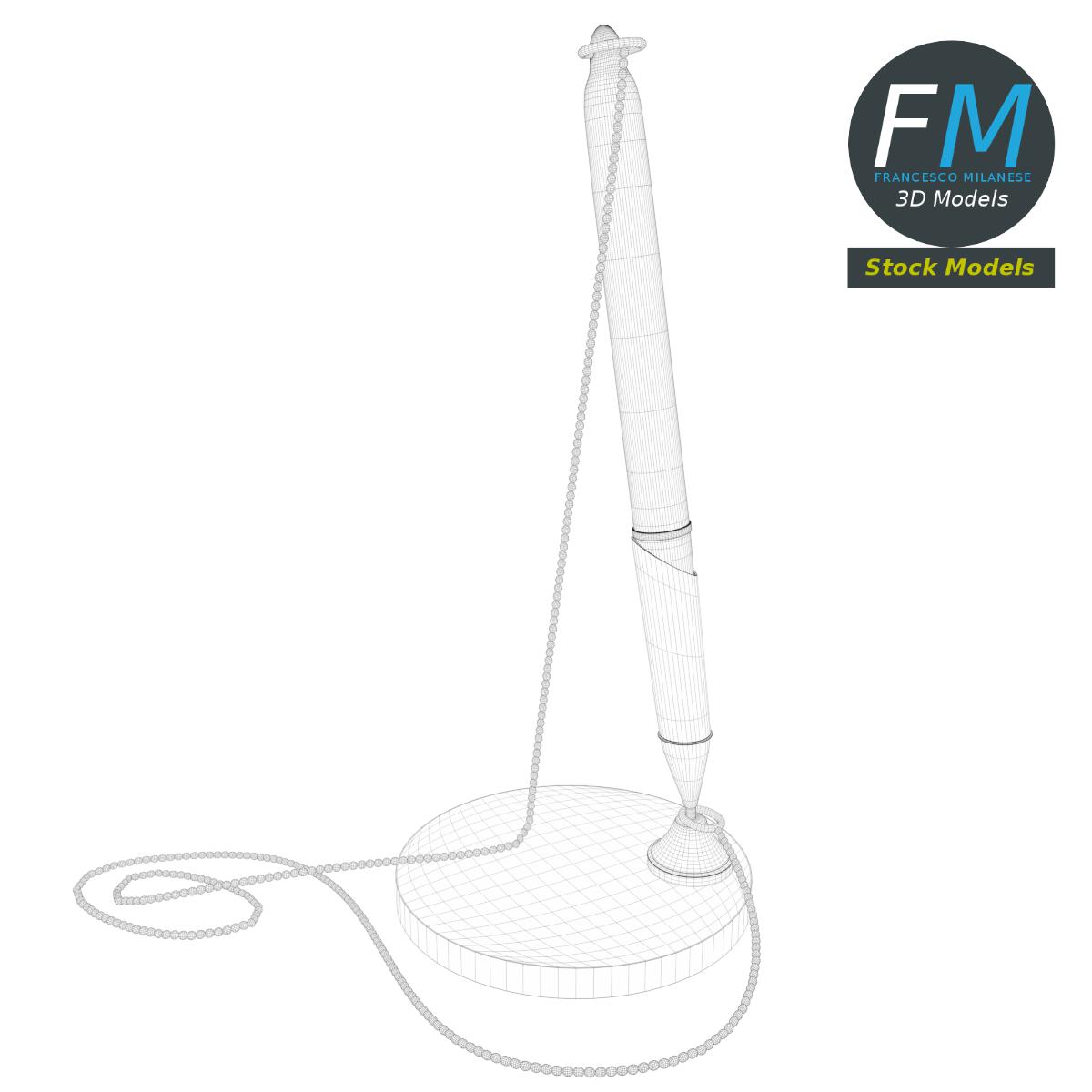 3D-Modell - Rezeptionsstift mit Kette - 07