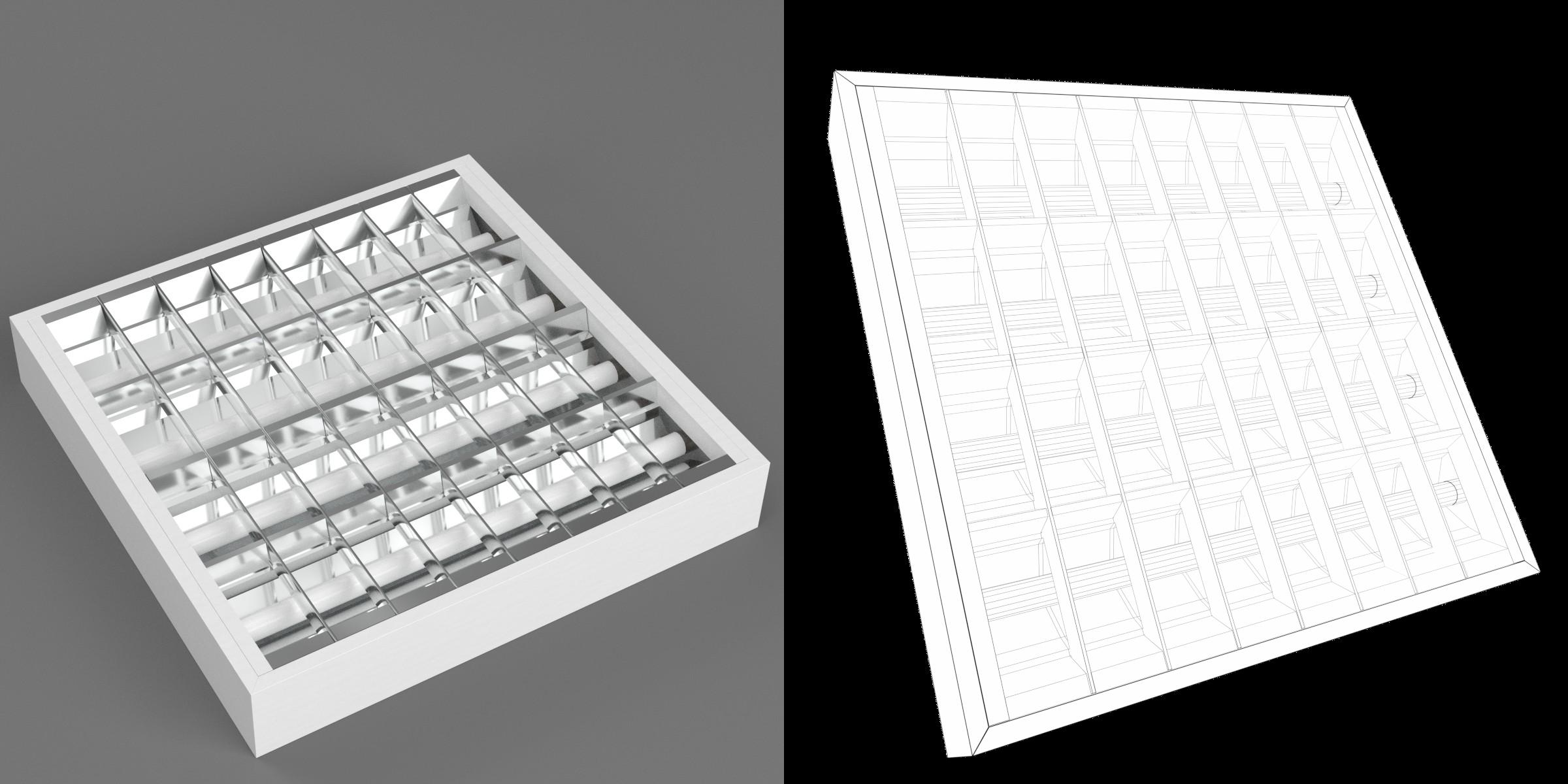 3D-Modell - Modulare Deckeneinbauleuchte