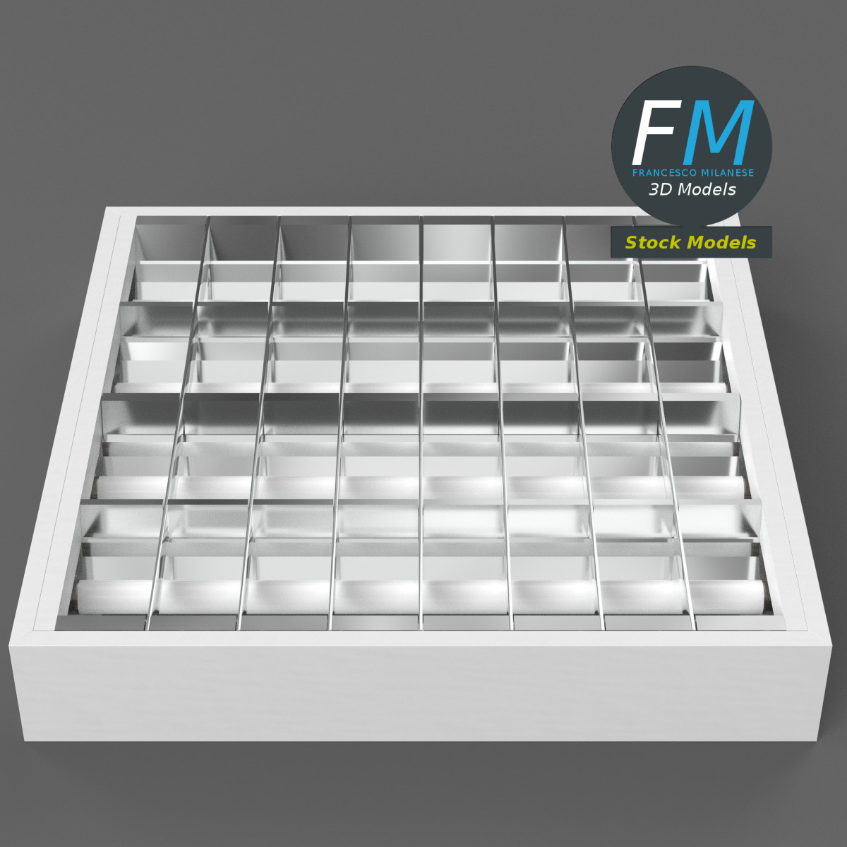 3D модель - Модульный Встраиваемый Потолочный Светильник - 05