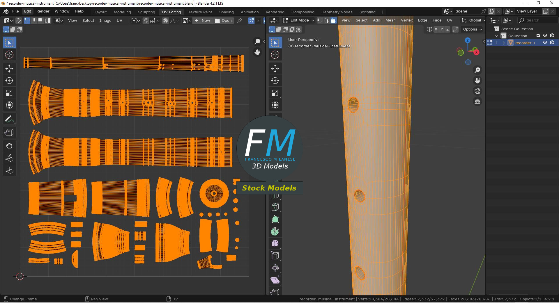 3D-Modell - Blockflöte - 10