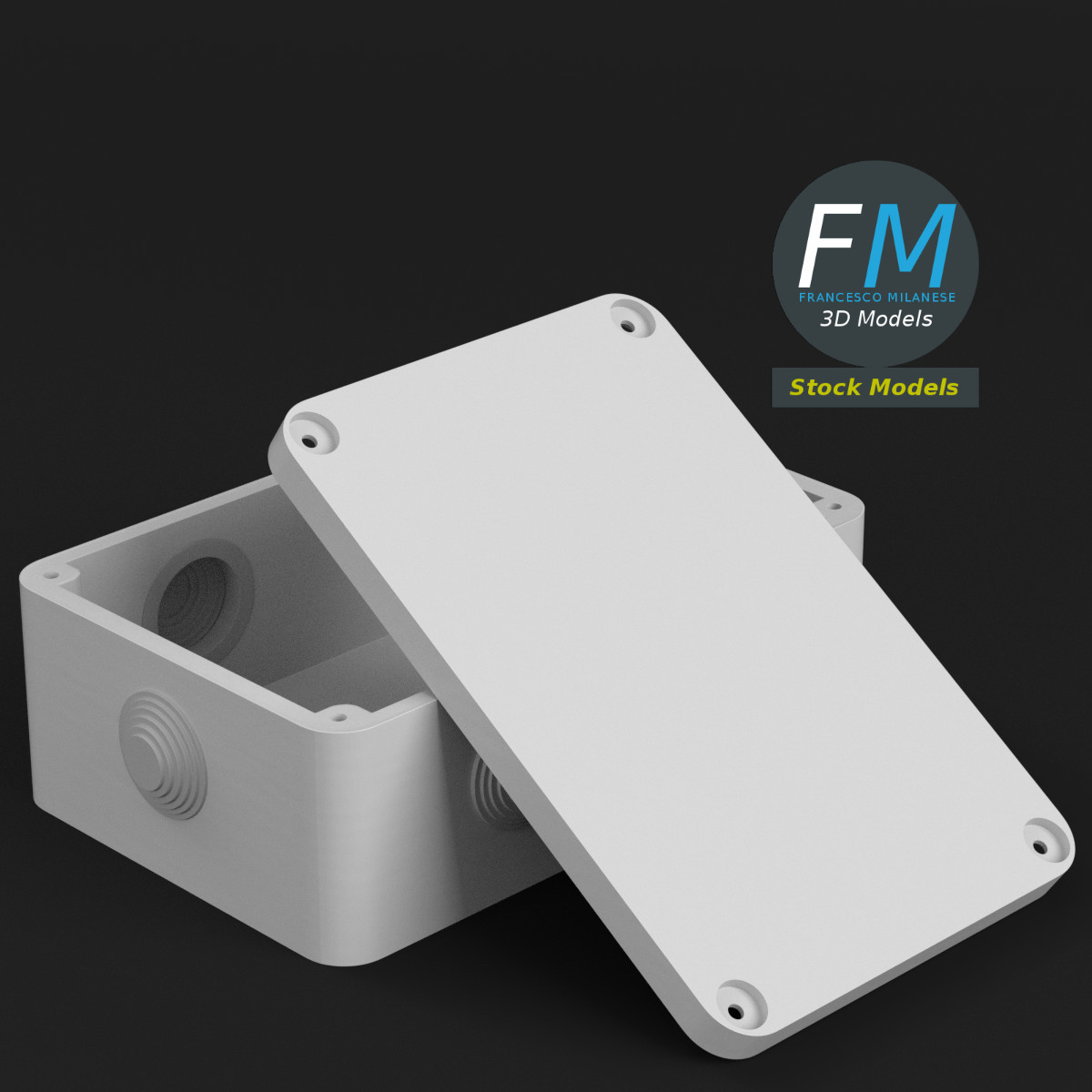 3D-Modell - Rechteckige Abzweigdose - 01