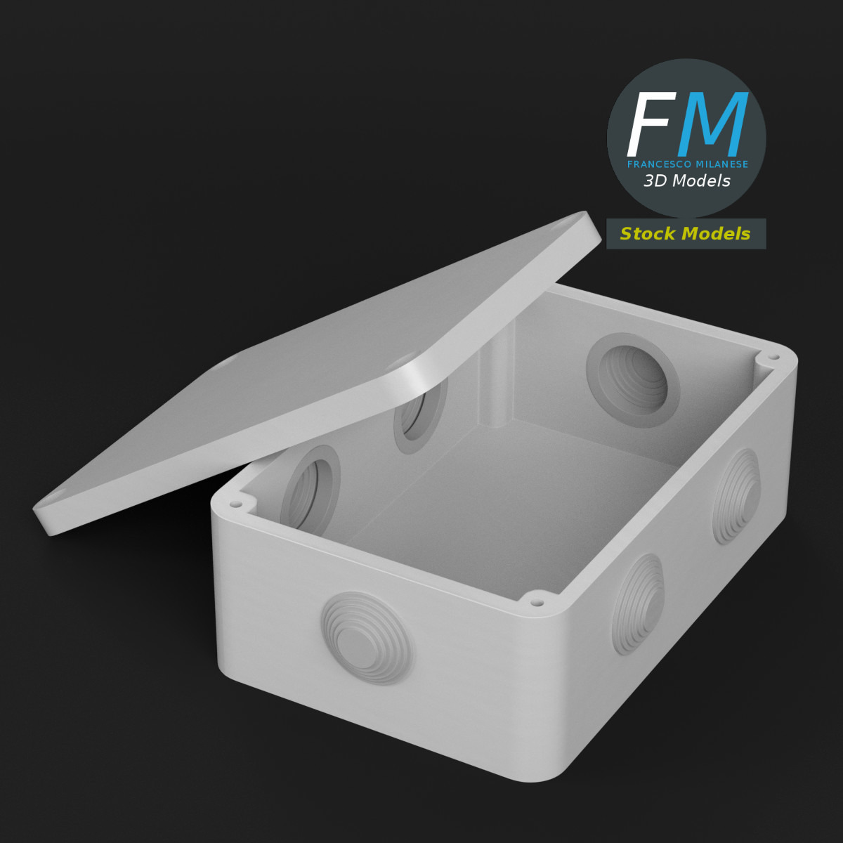 3D-Modell - Rechteckige Abzweigdose - 02