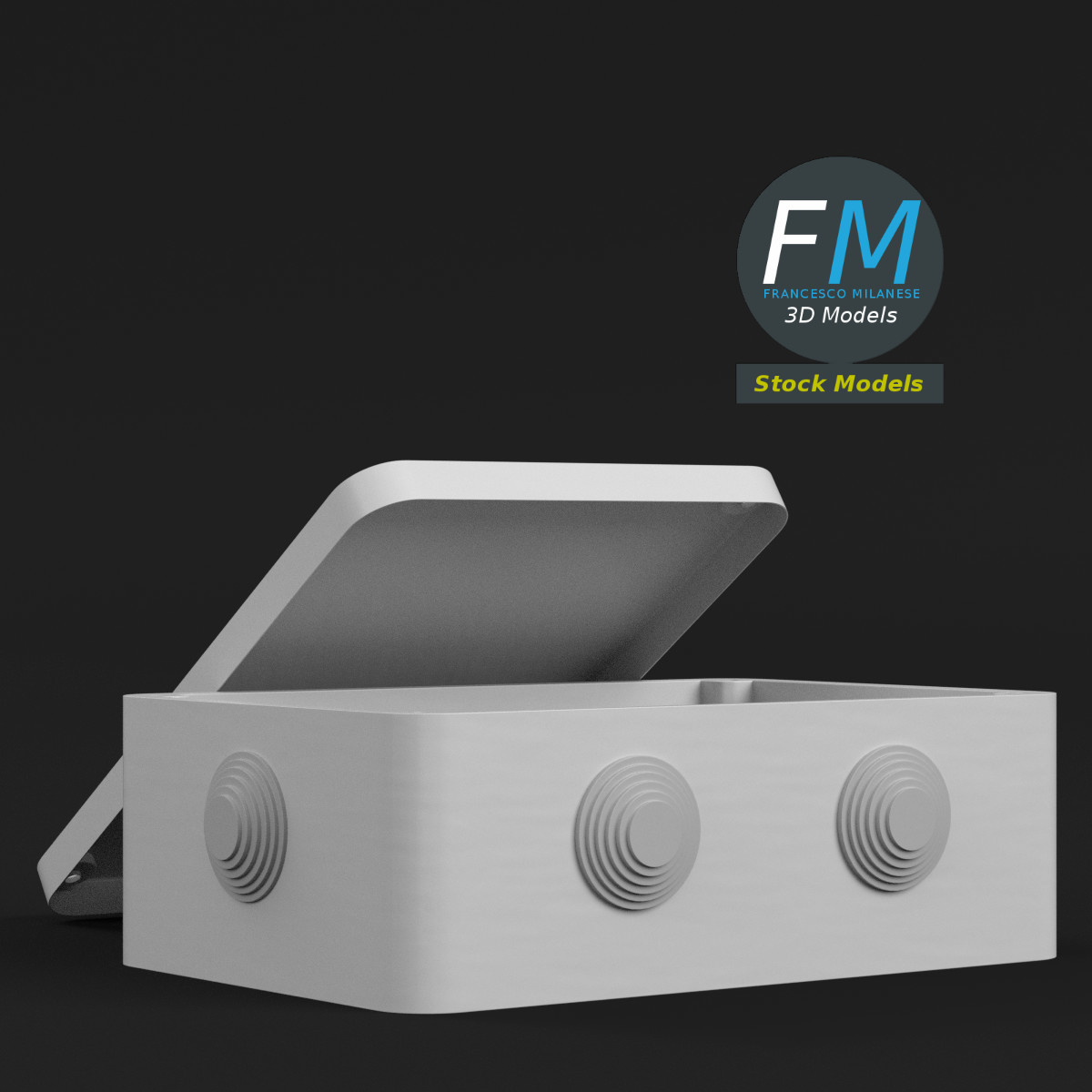 3D-Modell - Rechteckige Abzweigdose - 03