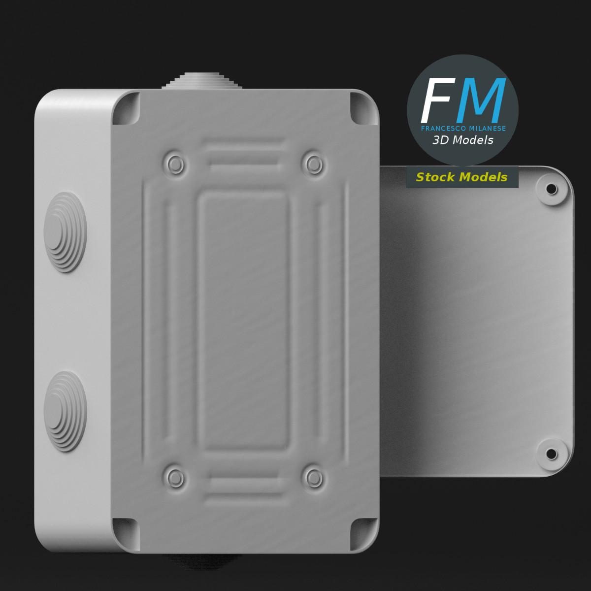 3D-Modell - Rechteckige Abzweigdose - 05