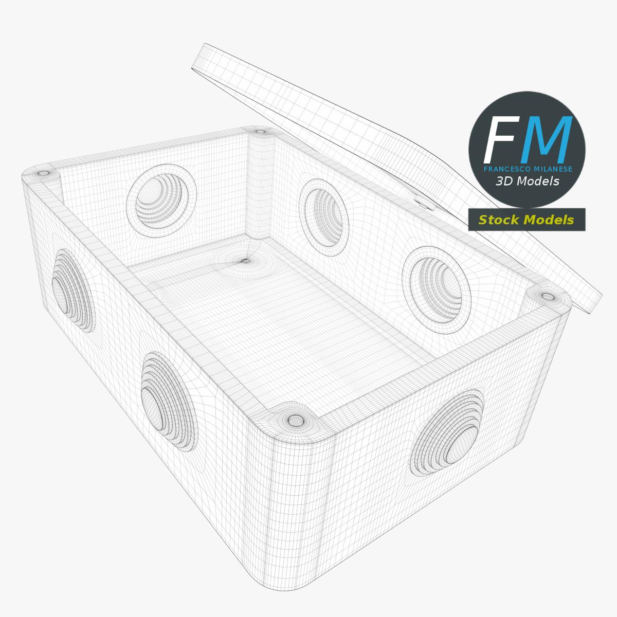3D-Modell - Rechteckige Abzweigdose - 07