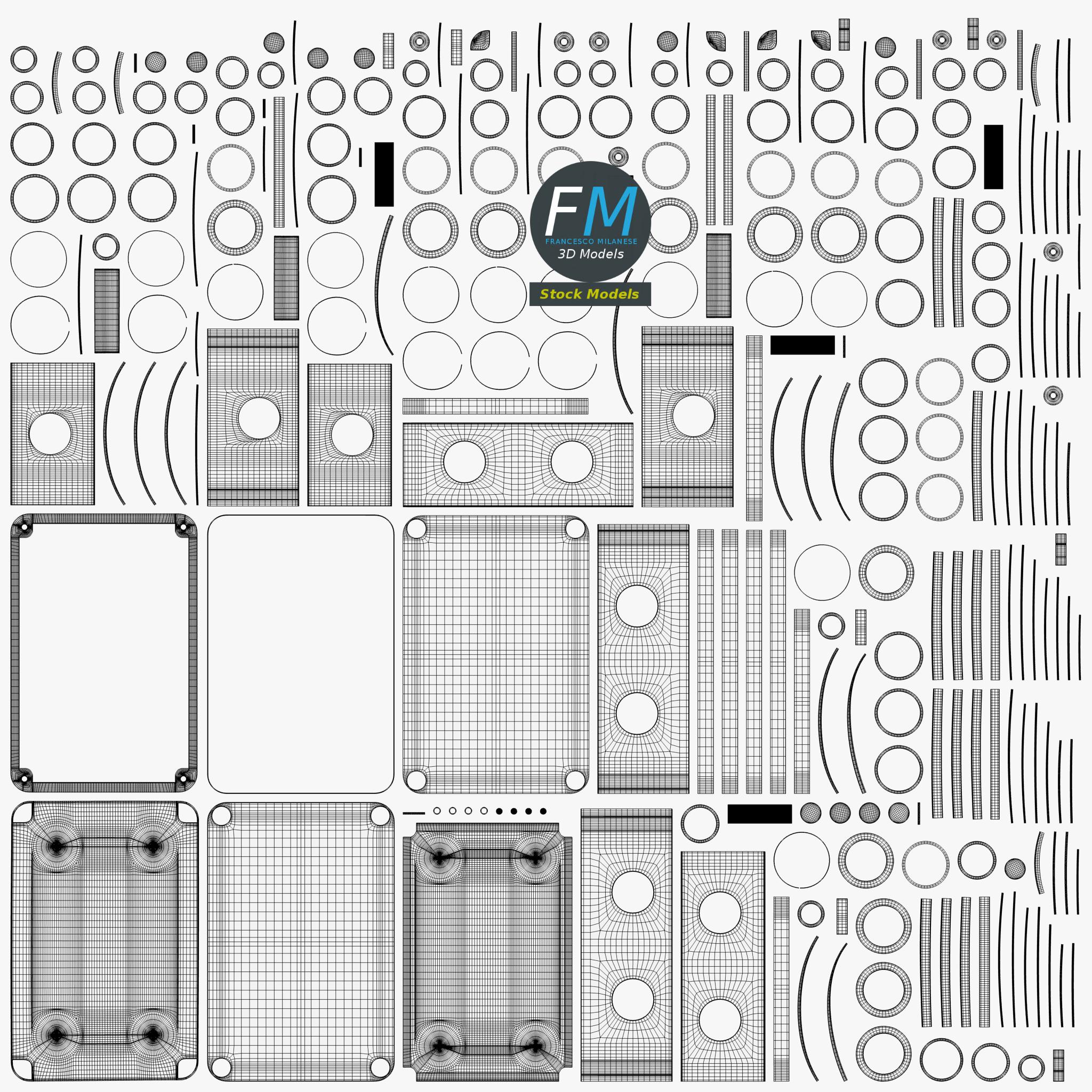 3D-Modell - Rechteckige Abzweigdose - 11 3D-Modell - Rechteckige Abzweigdose - 11