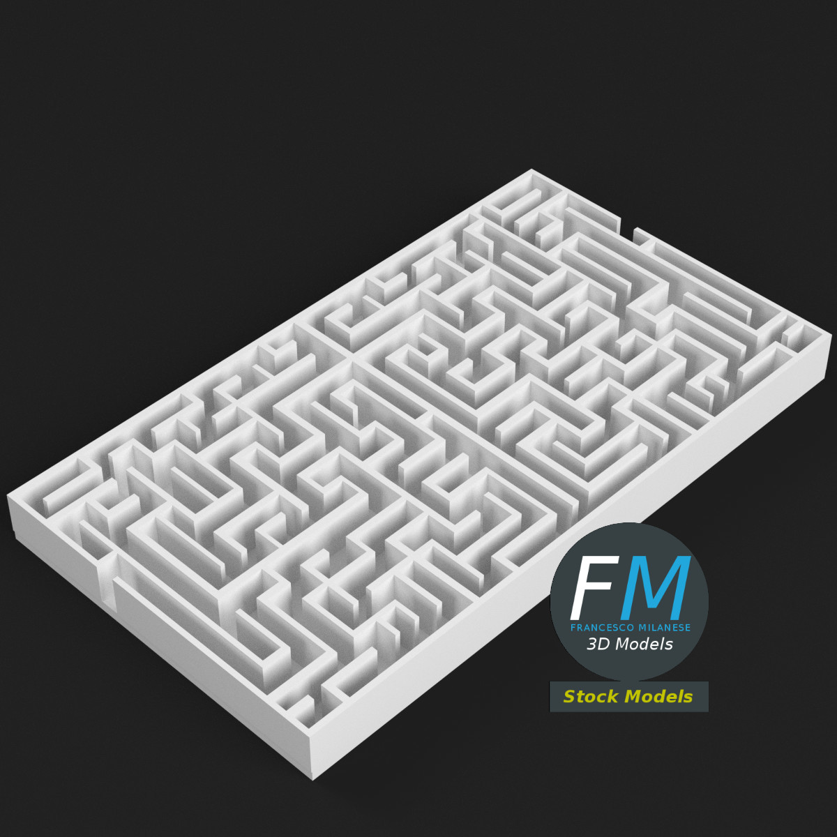 3D-Modell - Rechteckiges Labyrinth - 01
