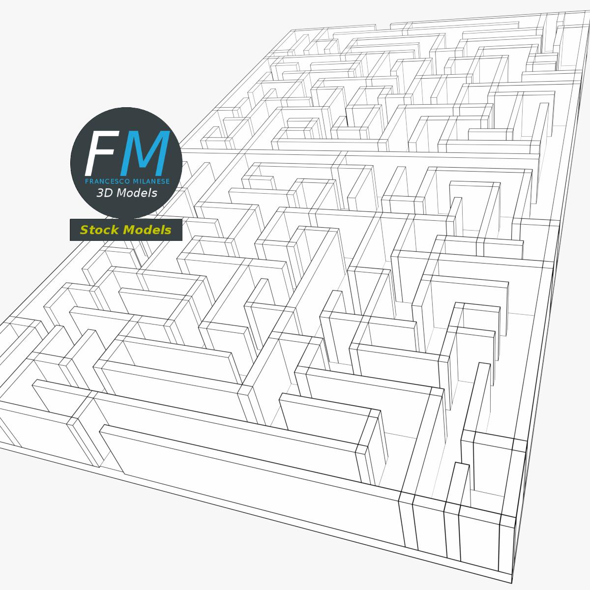 3D-Modell - Rechteckiges Labyrinth - 07