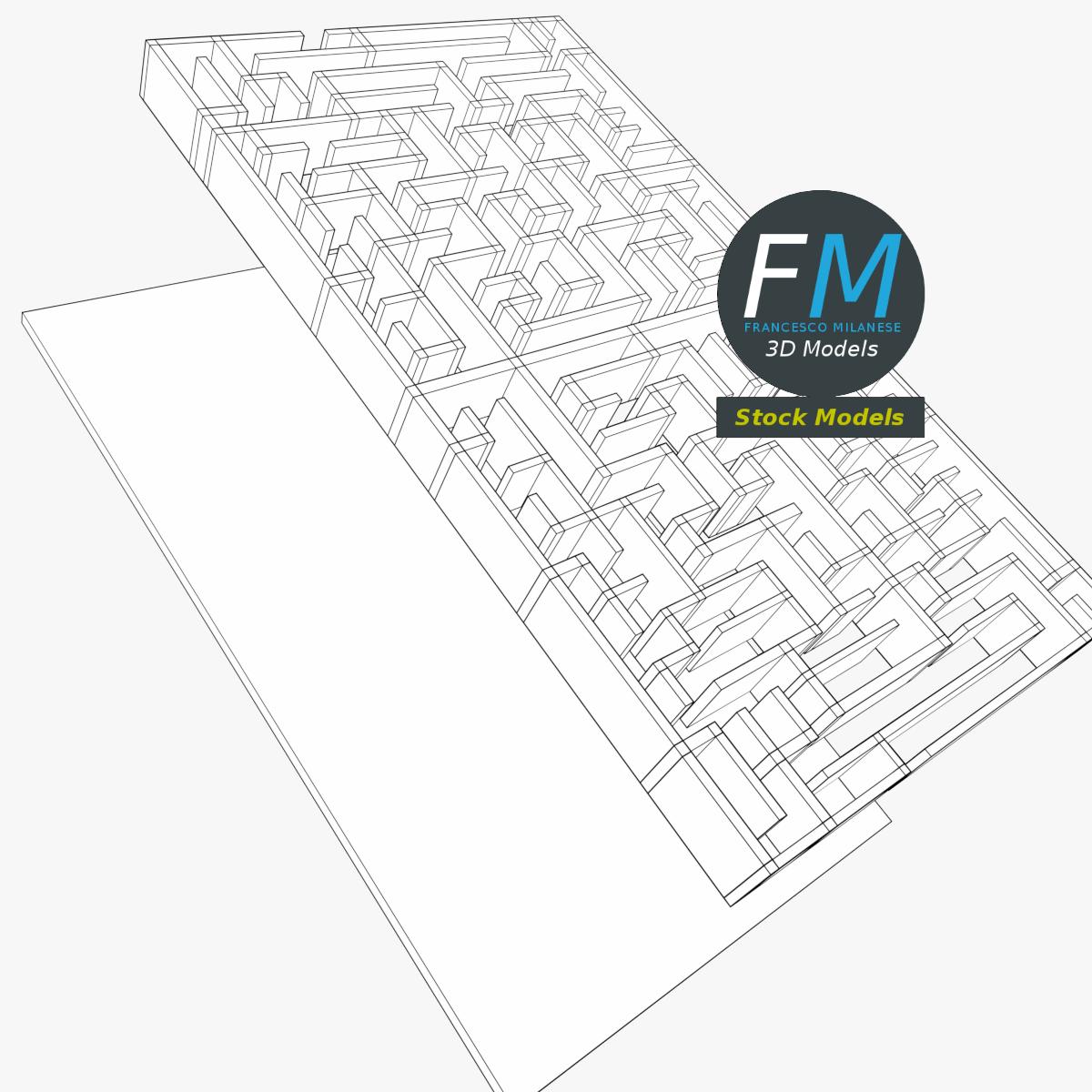 3D-Modell - Rechteckiges Labyrinth - 08