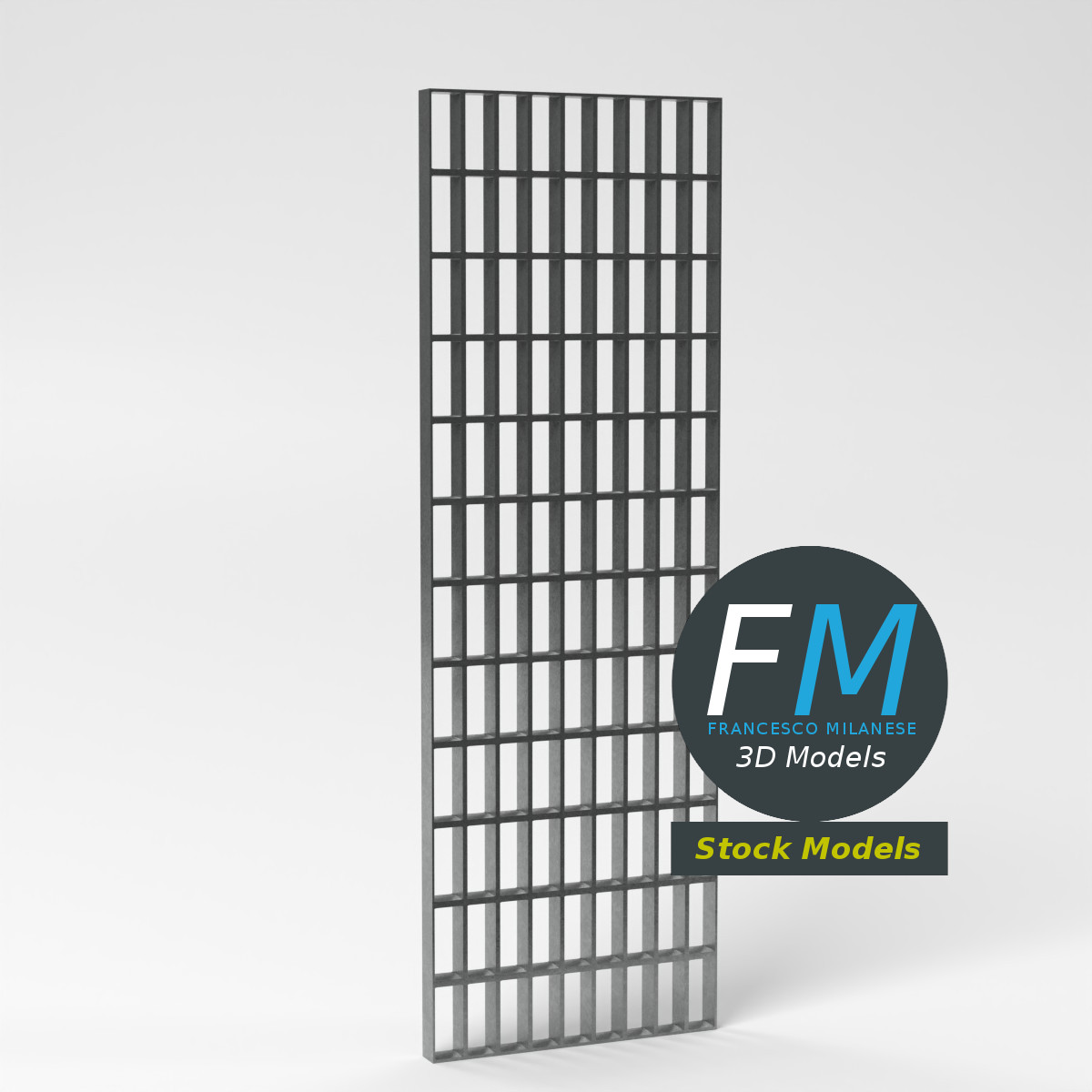 3D-Modell - Rechteckiges Stahlgitterrost - 05