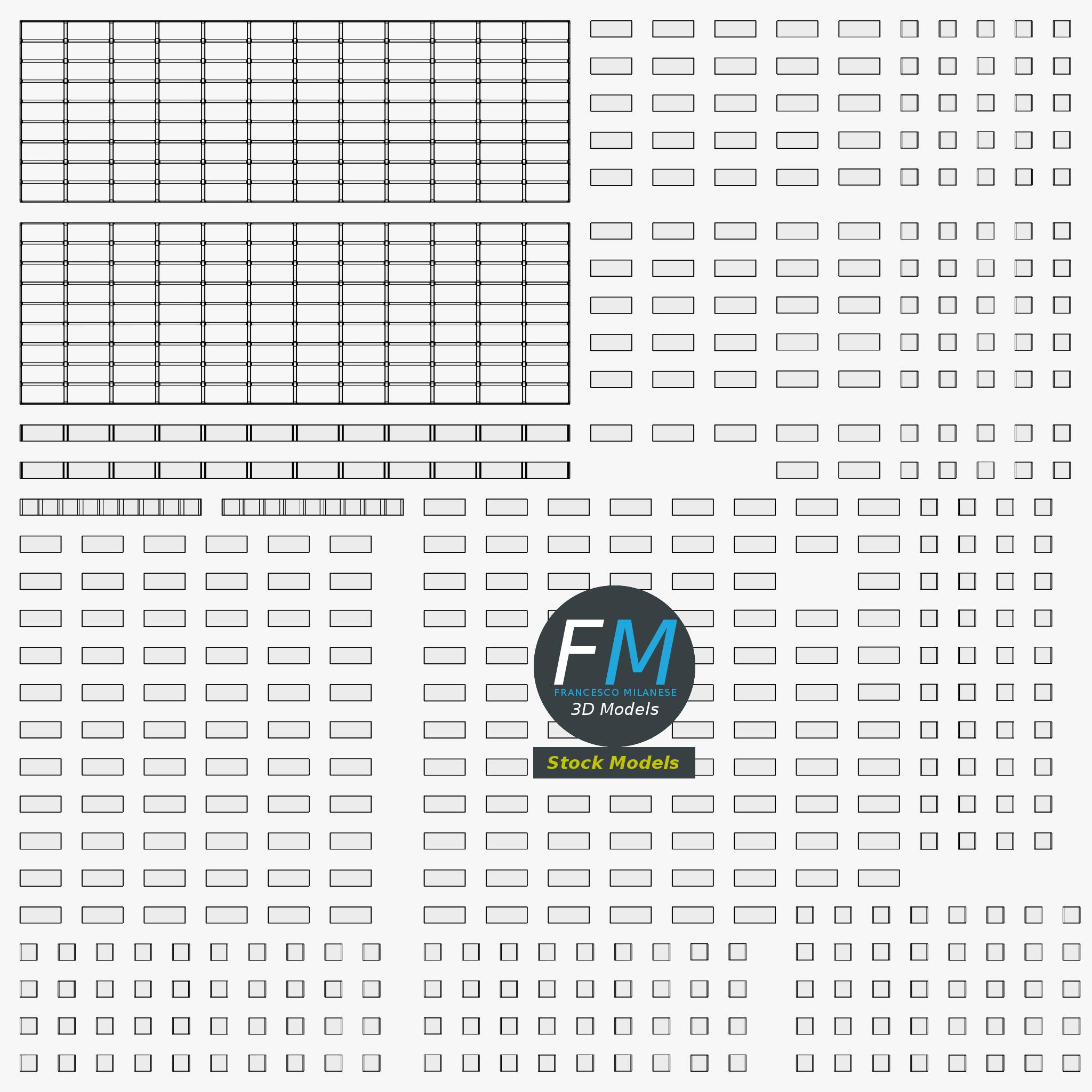 3D-Modell - Rechteckiges Stahlgitterrost - 11 3D-Modell - Rechteckiges Stahlgitterrost - 11