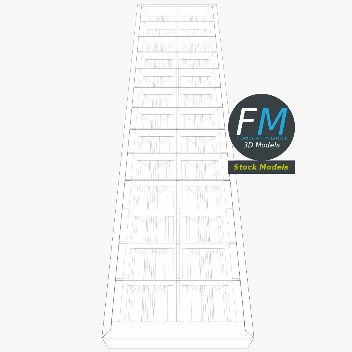 3D-Modell - Rechteckige Rasterleuchte - 07