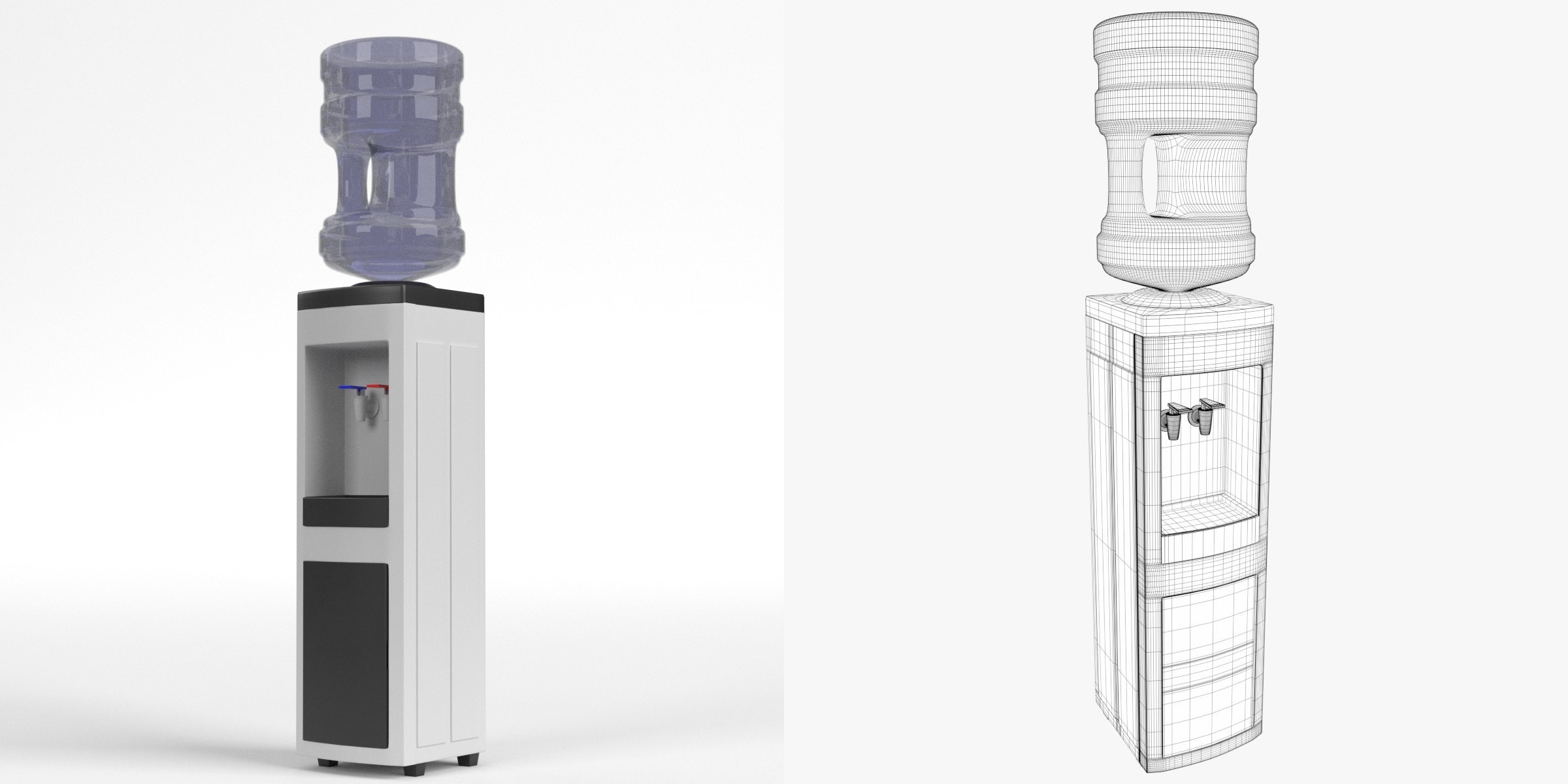 3D-Modell - Rechteckiger Wasserspender