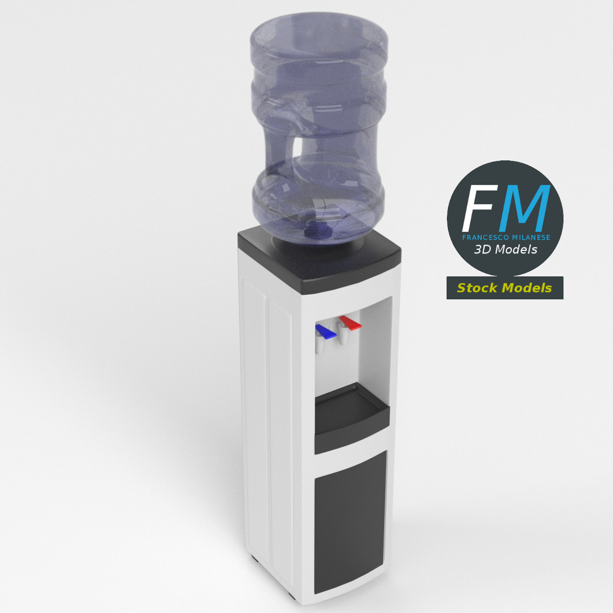 3D-Modell - Rechteckiger Wasserspender - 02