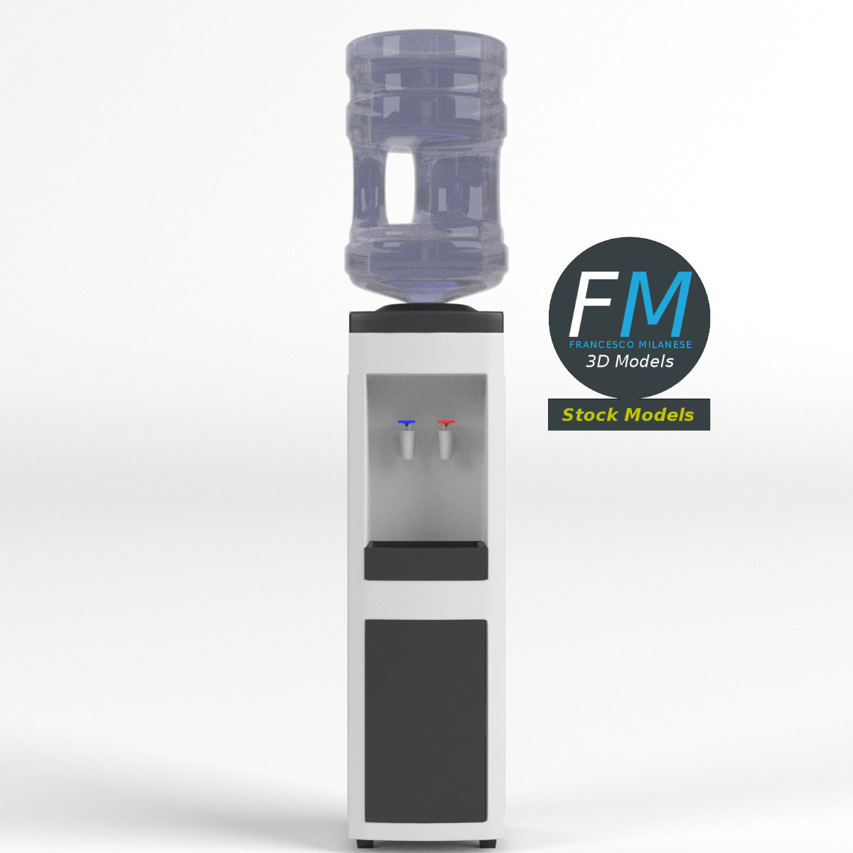 3D-Modell - Rechteckiger Wasserspender - 03
