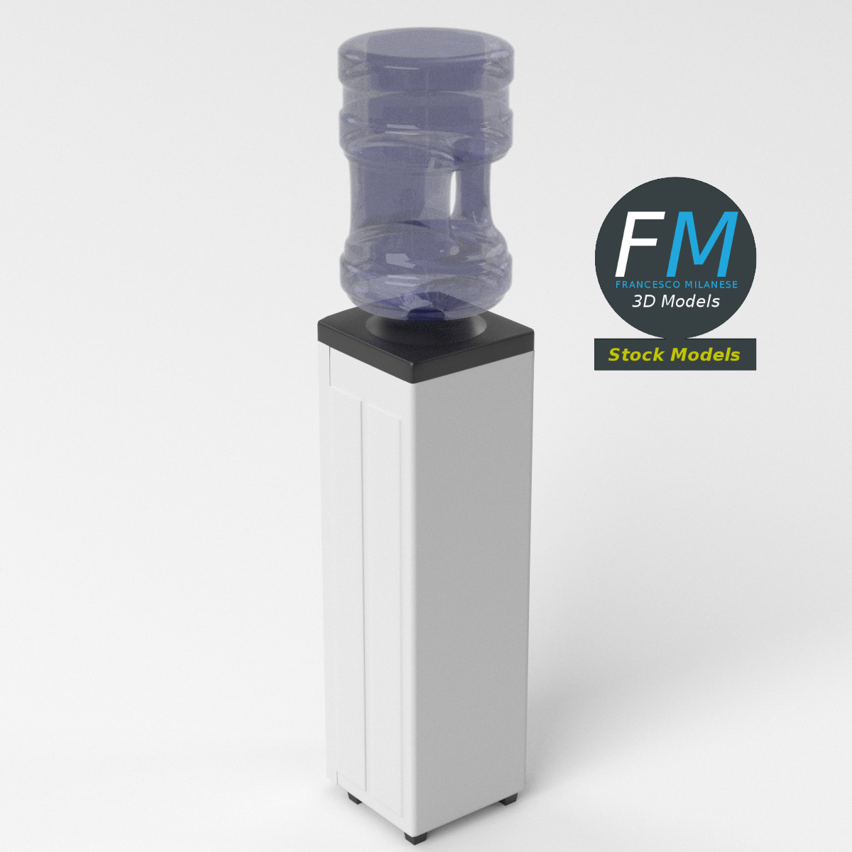3D-Modell - Rechteckiger Wasserspender - 05