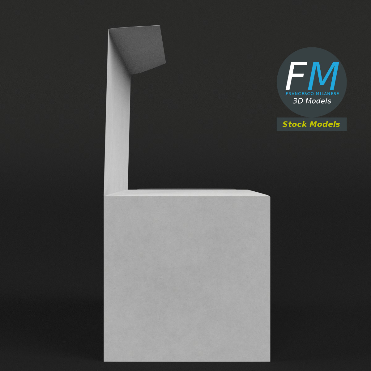 3D-Modell - Rechteckiger Karton mit Papiertüten - 04