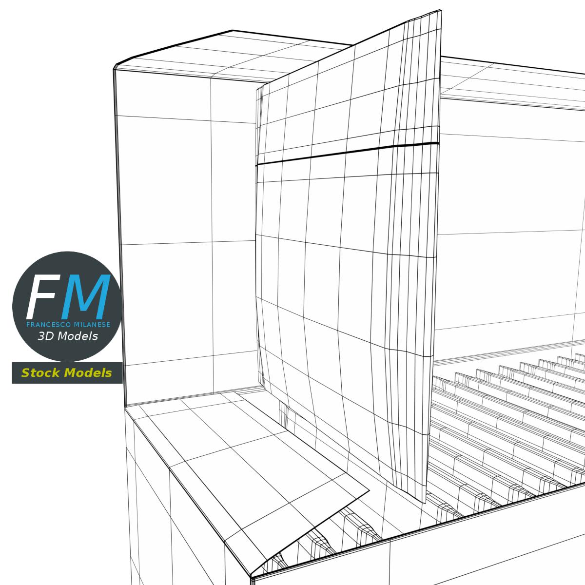 3D-Modell - Rechteckiger Karton mit Papiertüten - 08