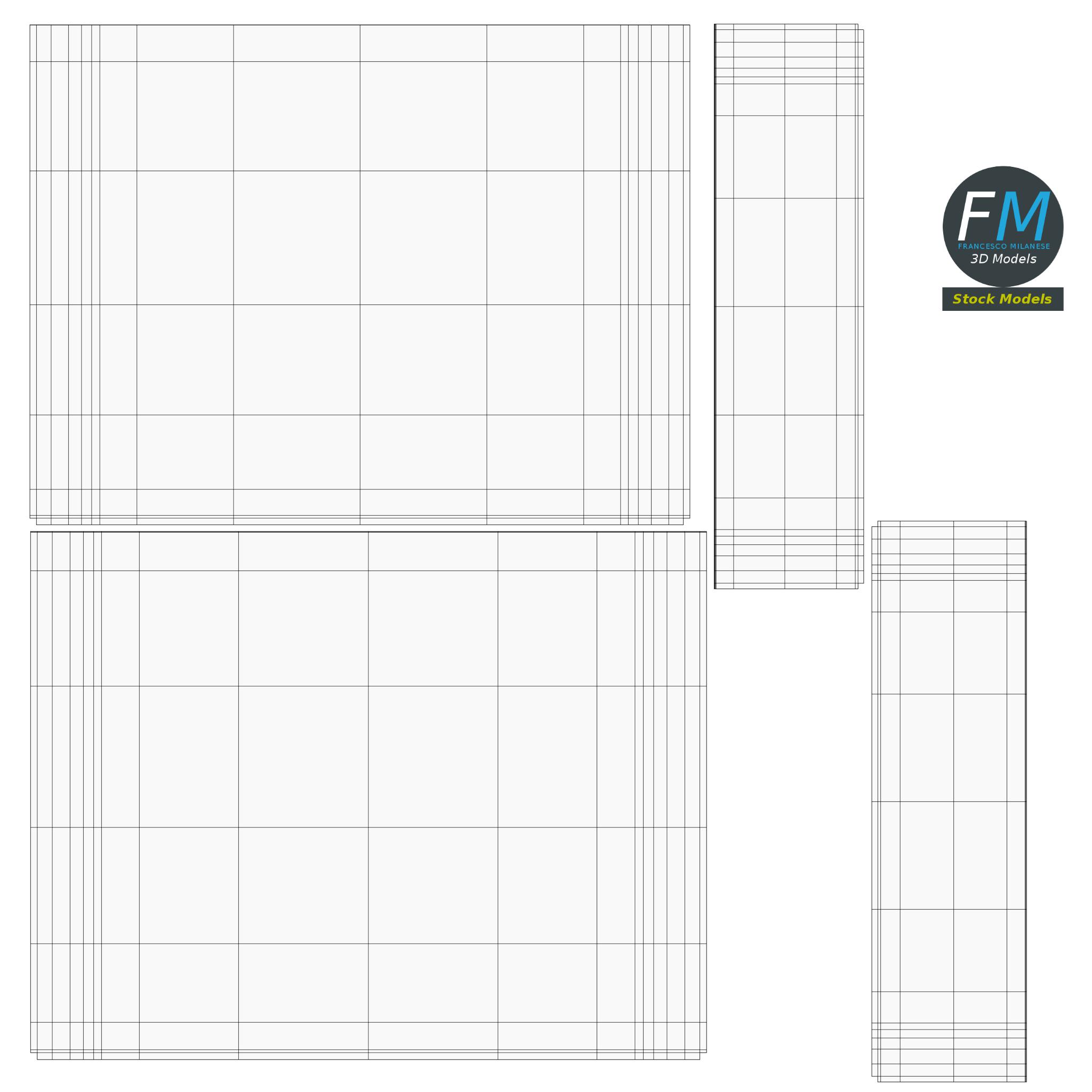 3D-Modell - Rechteckiger Karton mit Papiertüten - 11