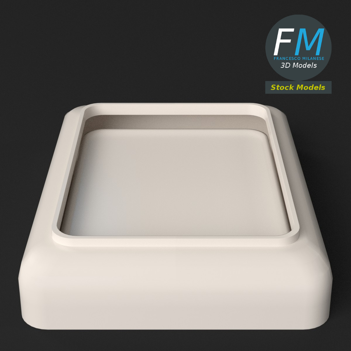 3D-Modell - Rechteckiger Keramikaschenbecher - 05