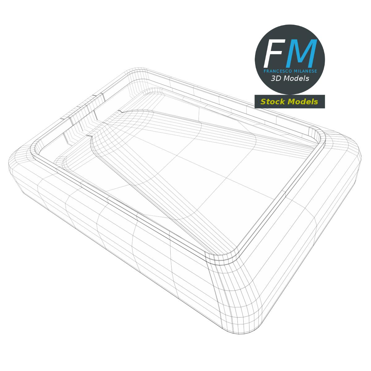 3D-Modell - Rechteckiger Keramikaschenbecher - 08
