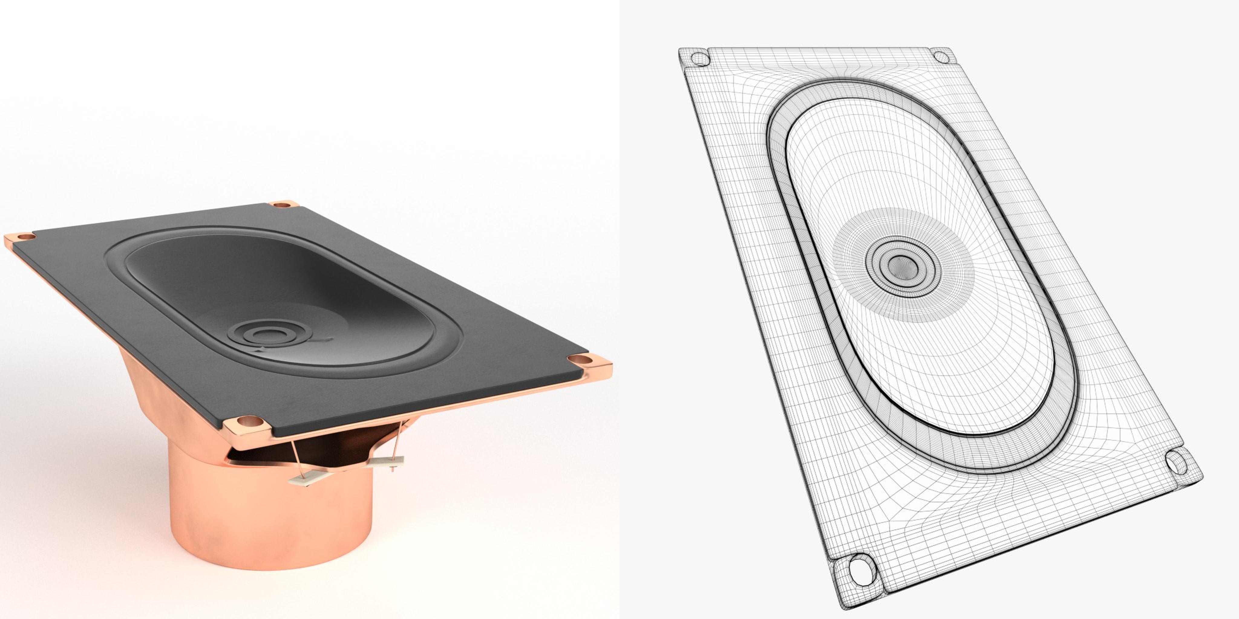 3D-Modell - Rechteckiger Lautsprecher