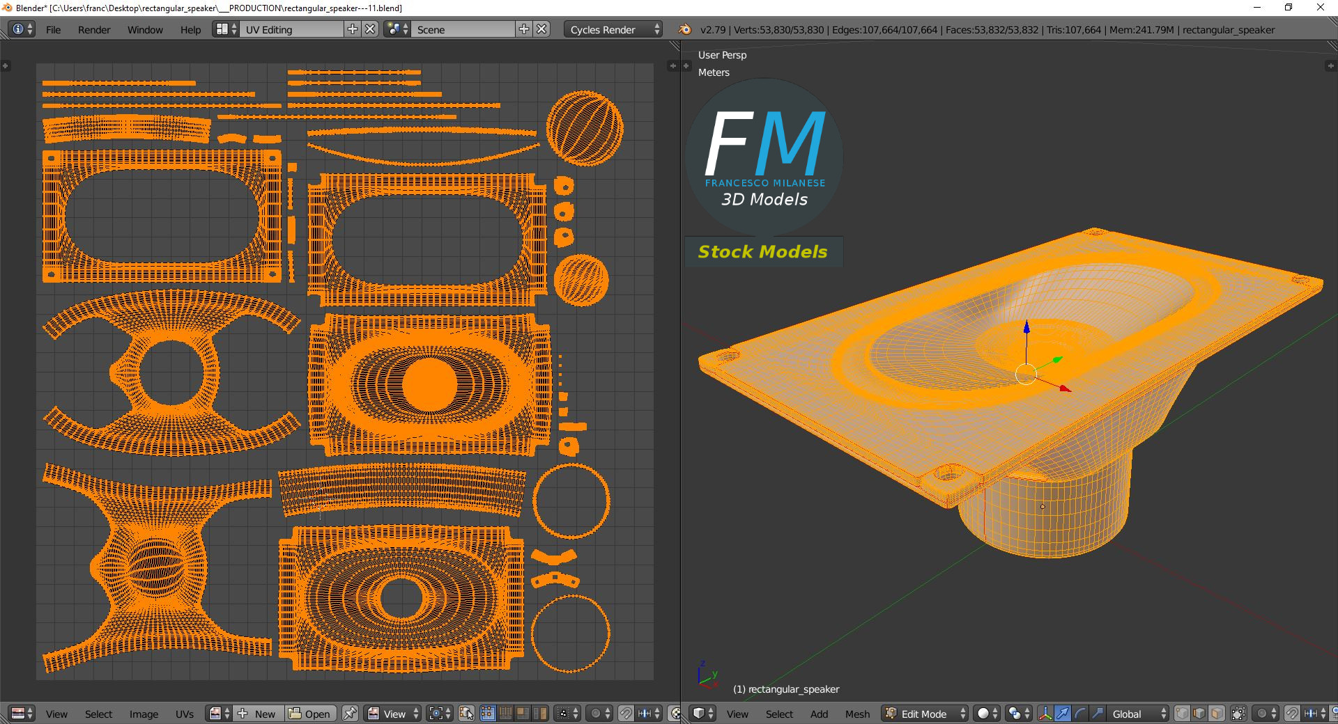 3D-Modell - Rechteckiger Lautsprecher - 10