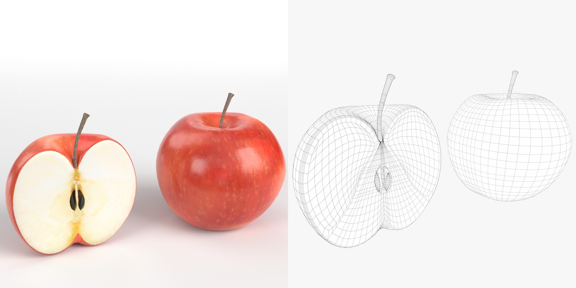3D-Modell - Rote Äpfel