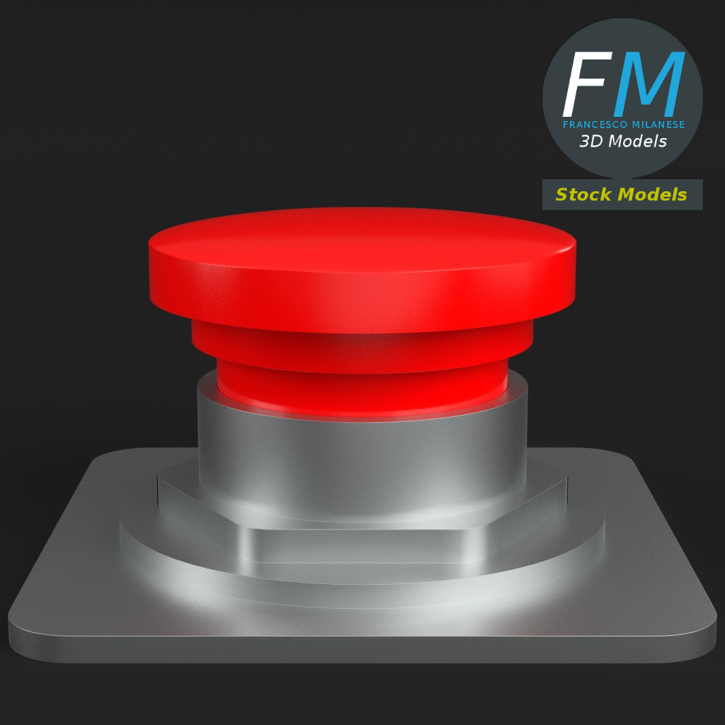 3D-Modell - Roter Druckknopf - 04