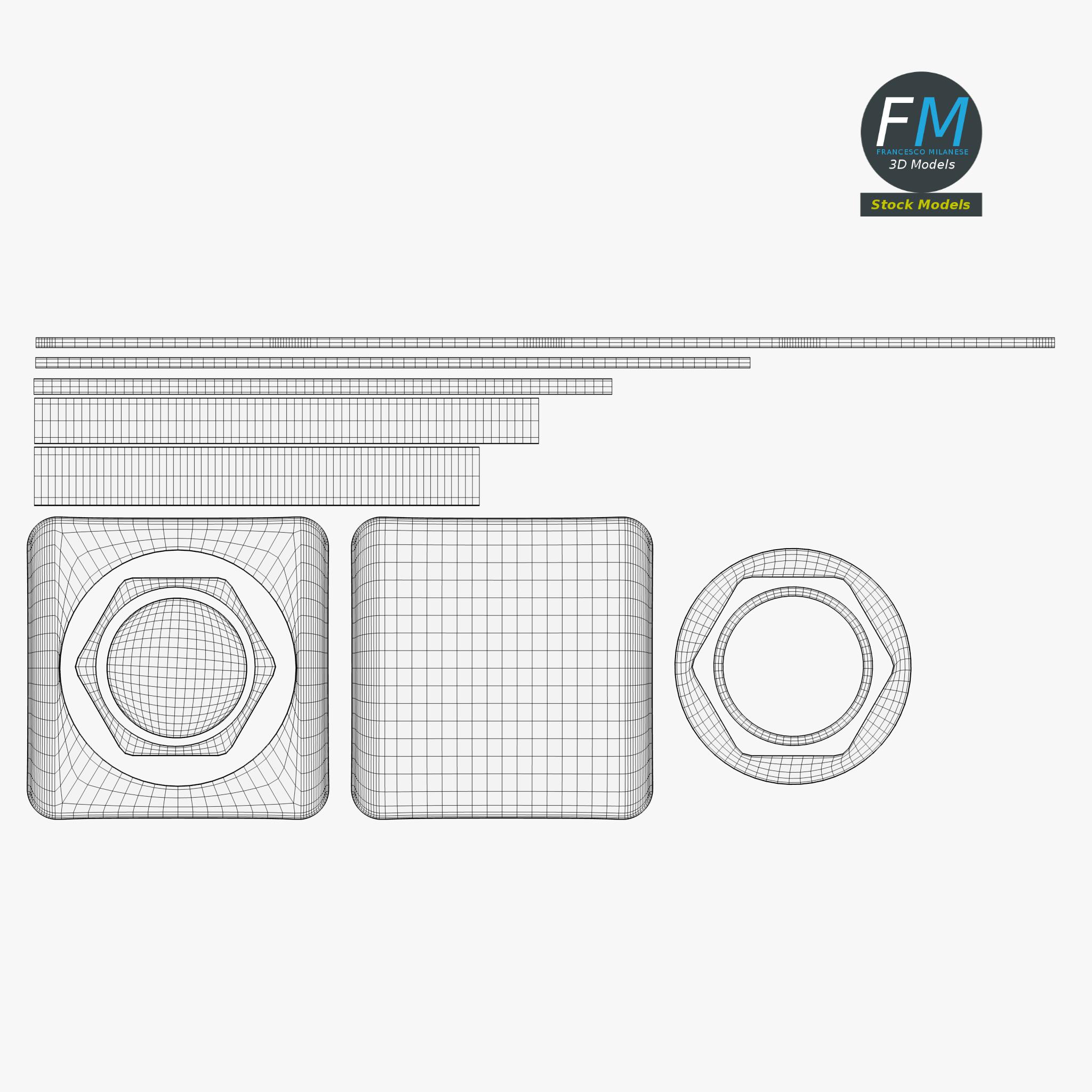 3D-Modell - Roter Druckknopf - 11
