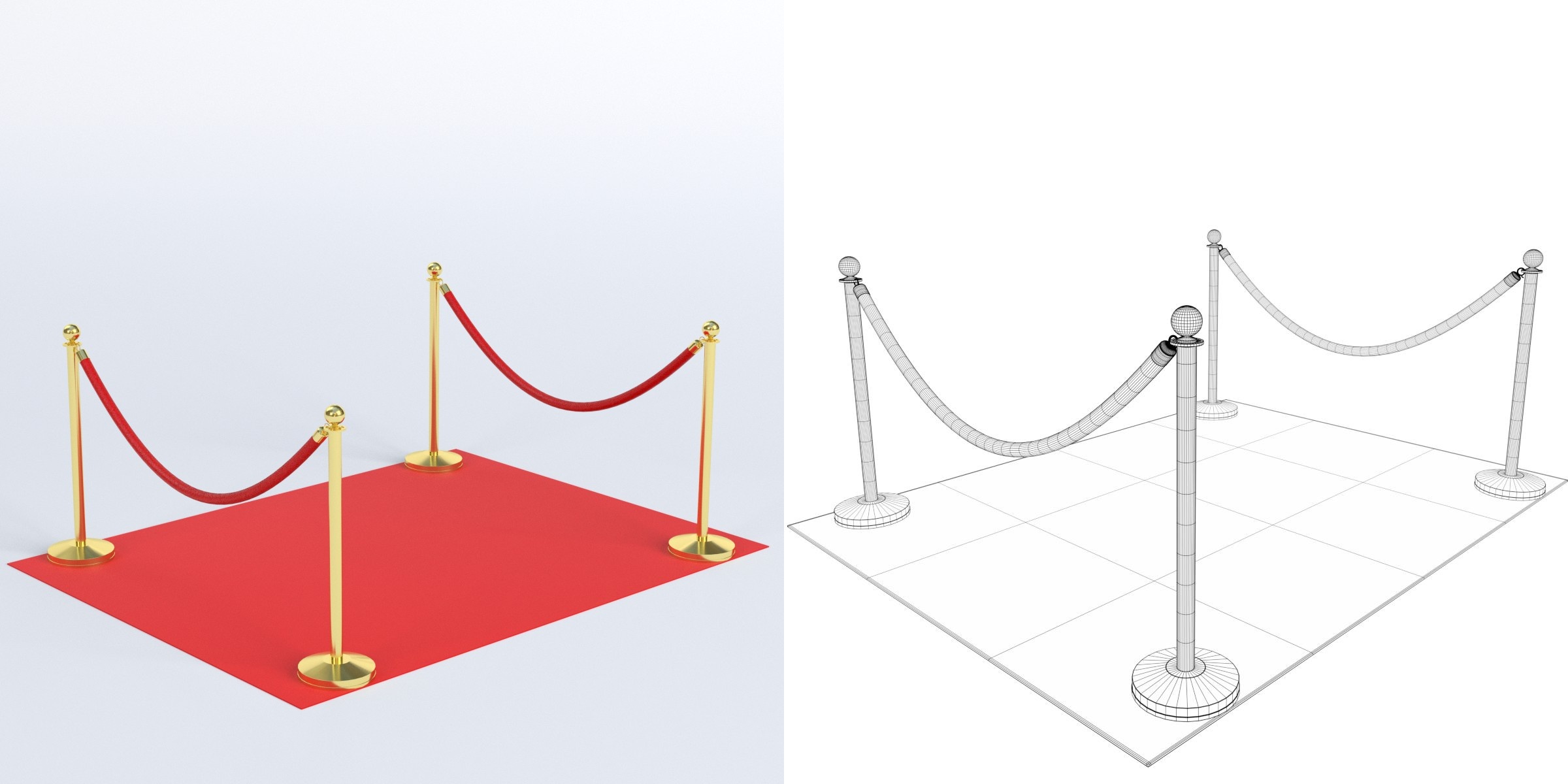 3D-Modell - Roter Teppich Modul