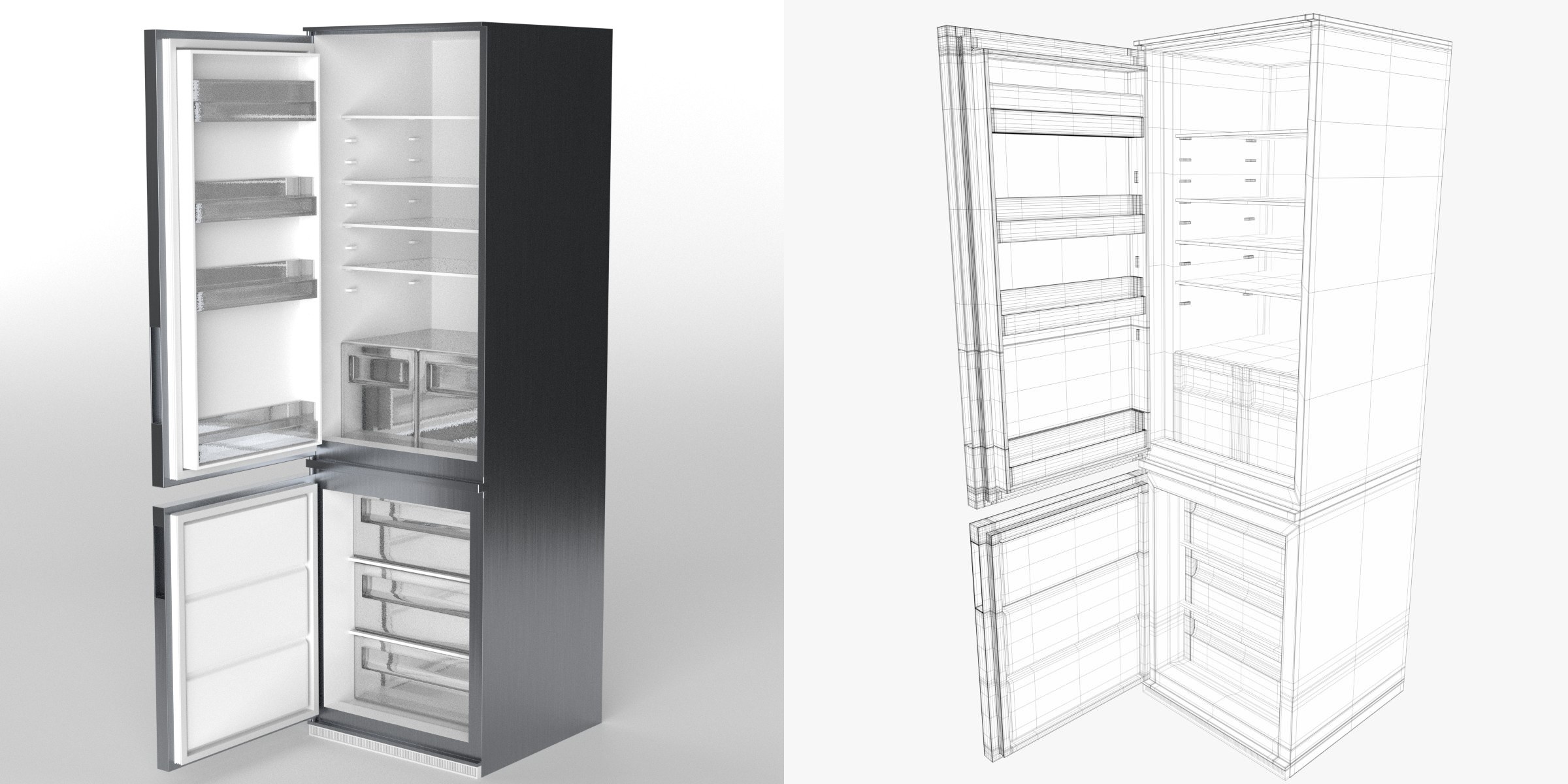 3D-Modell - Kühlschrank