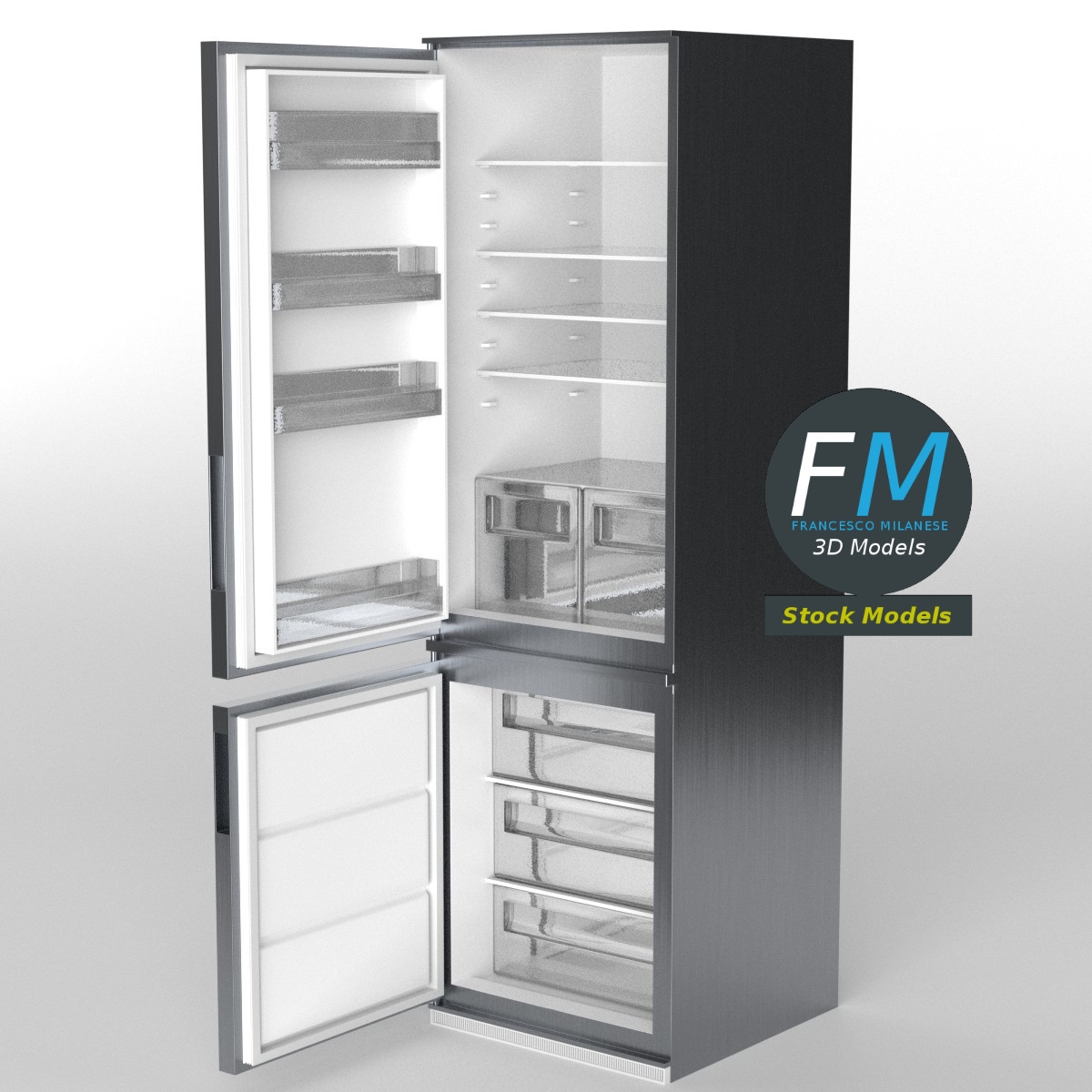 3D-Modell - Kühlschrank - 01