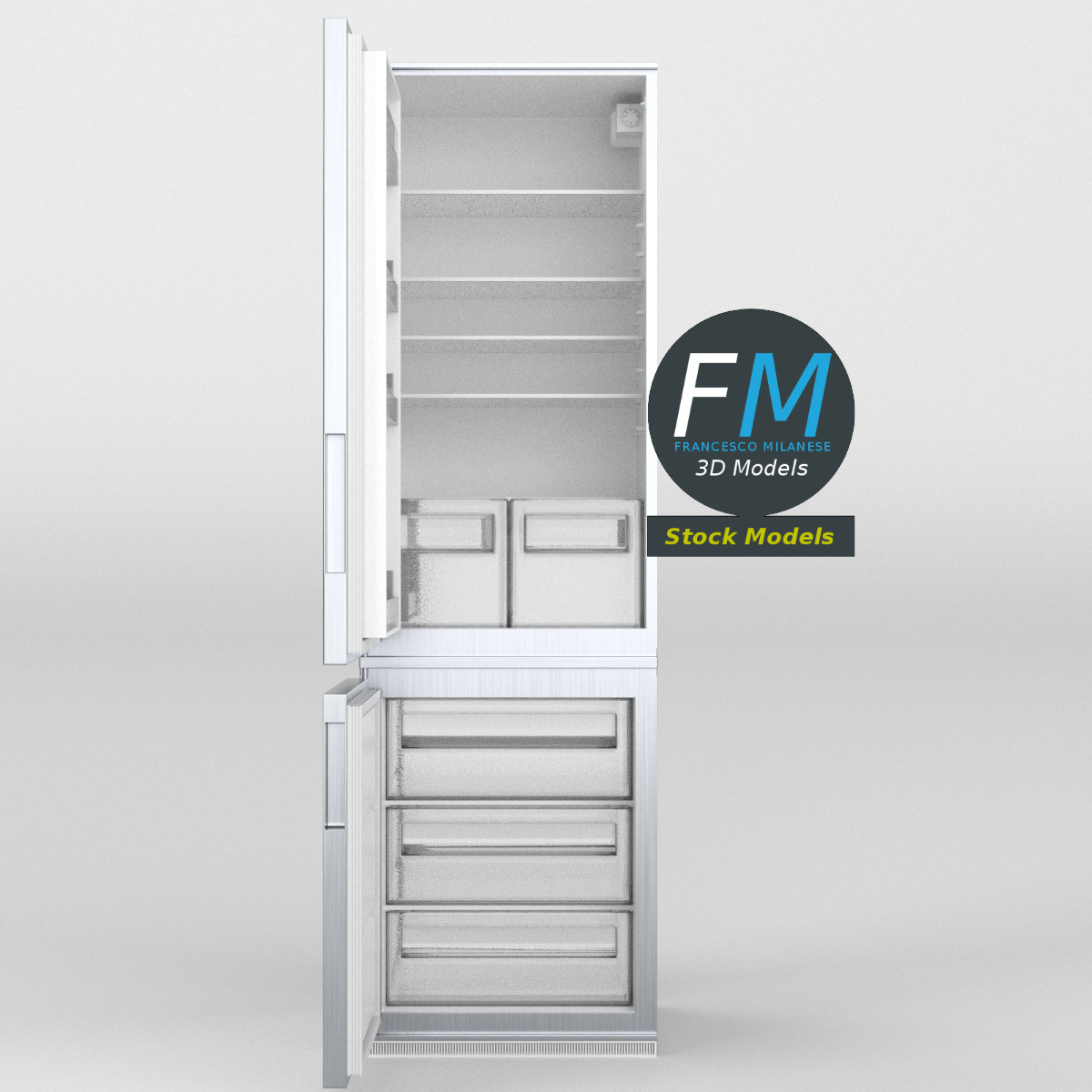 3D-Modell - Kühlschrank - 03