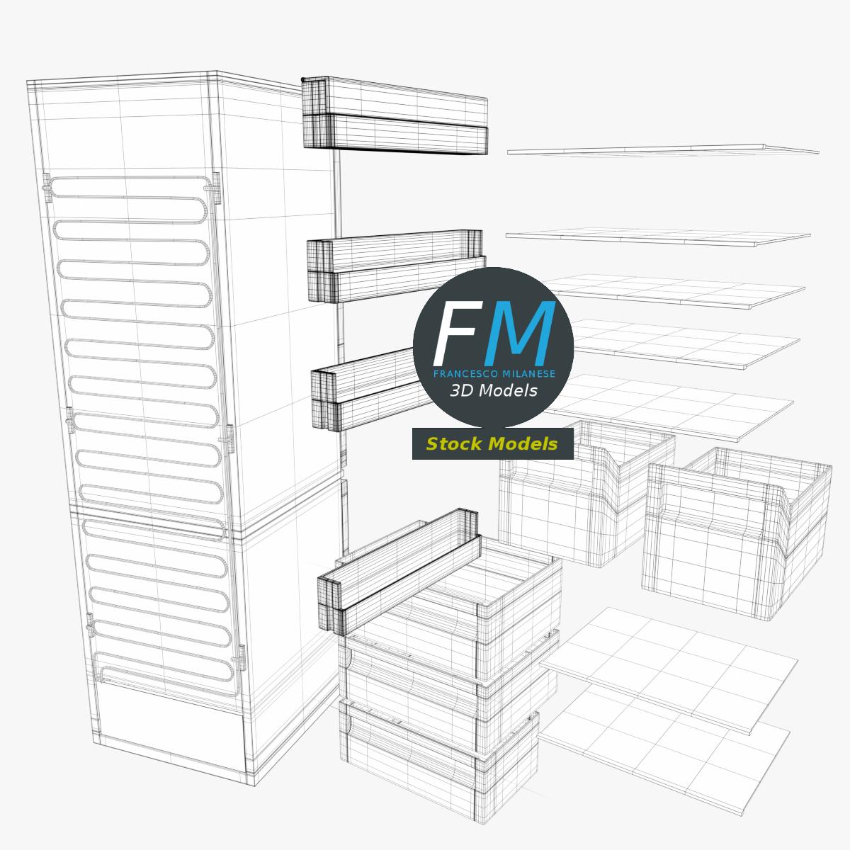 3D-Modell - Kühlschrank - 08