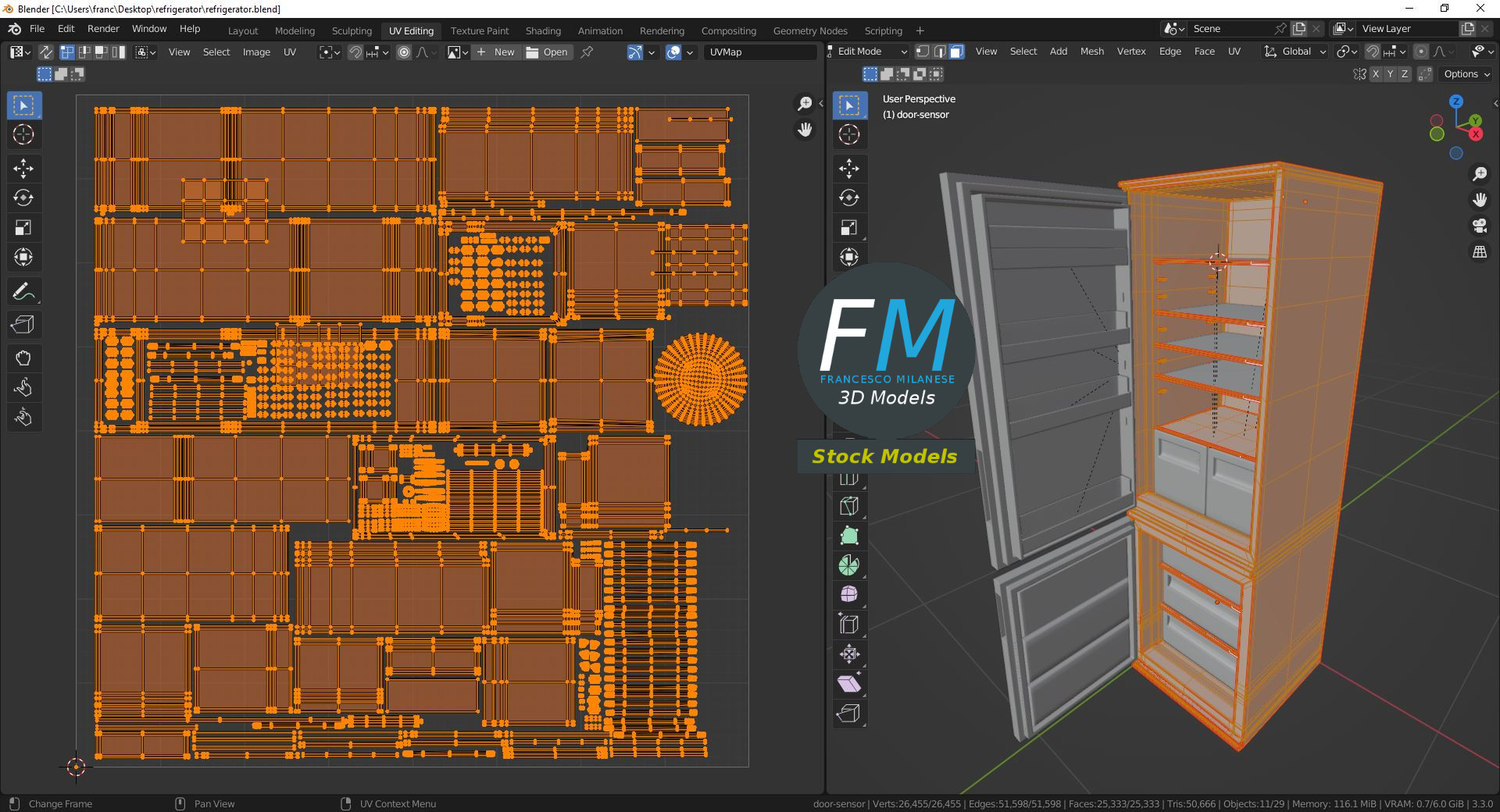 3D-Modell - Kühlschrank - 10