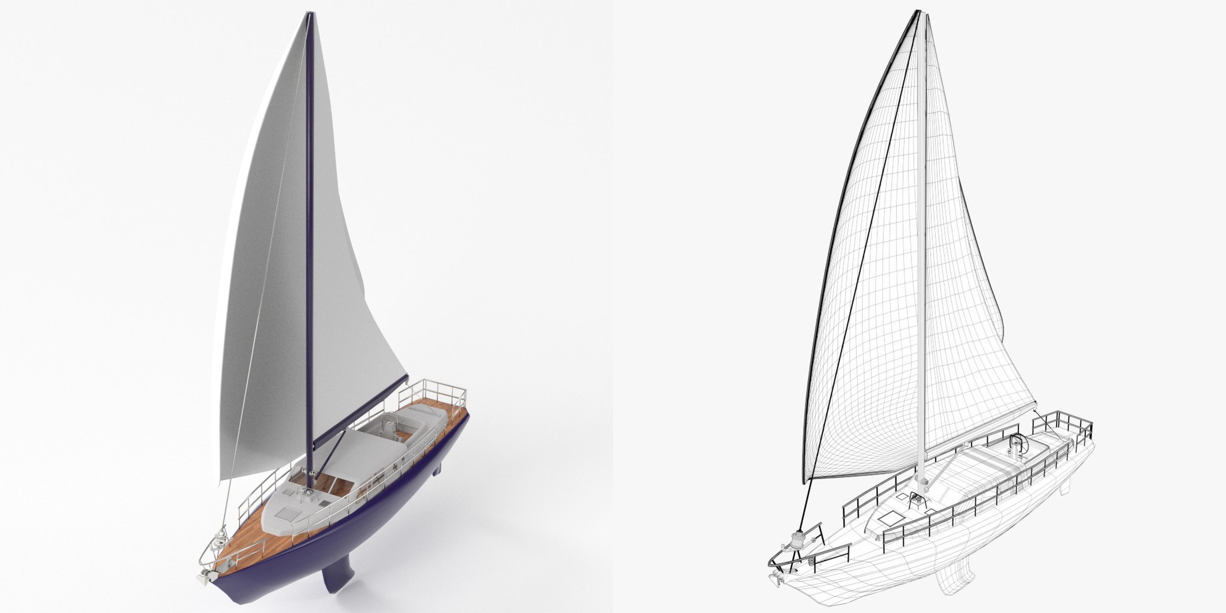 3D-Modell - Regatta-Segelboot