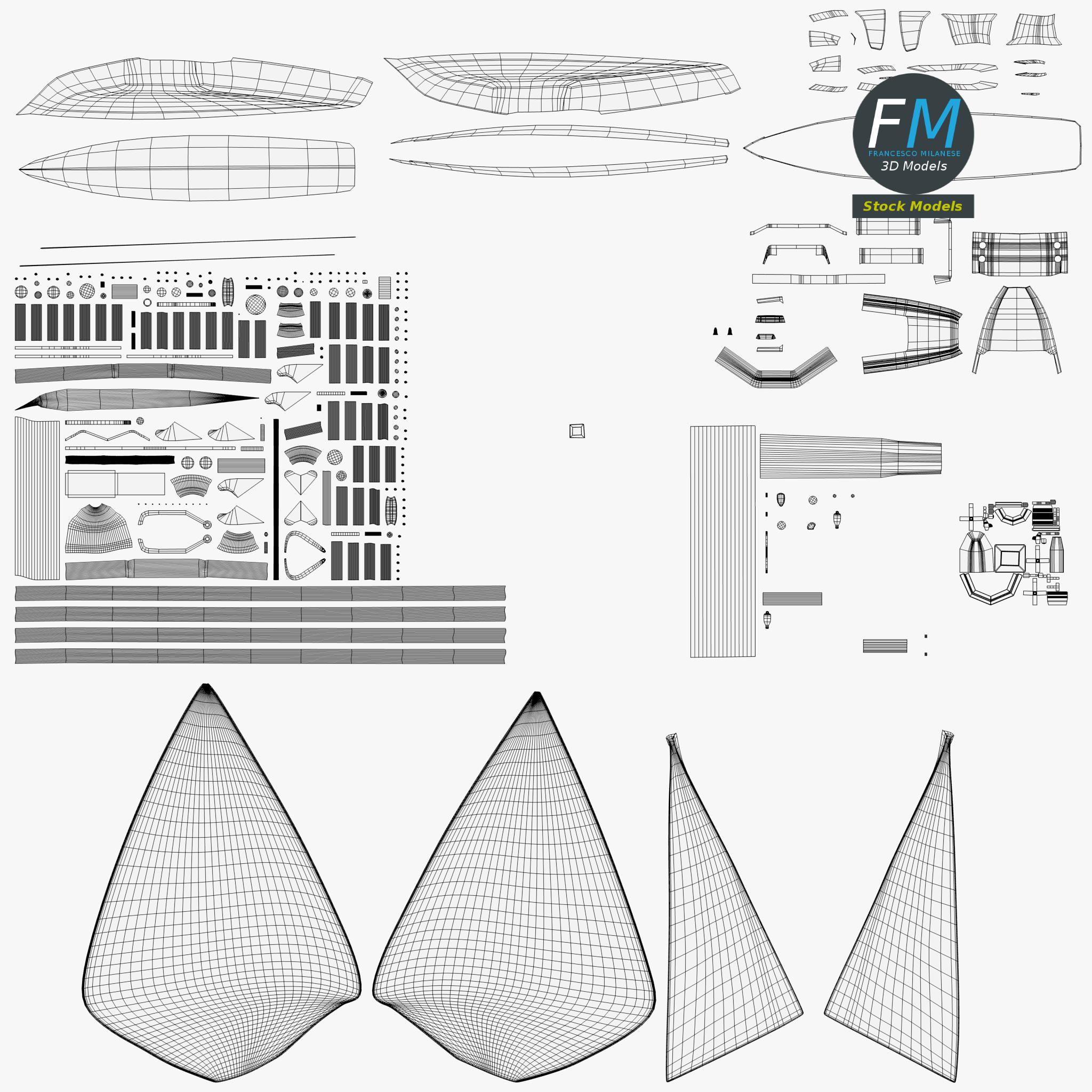3D модель - Регатная Парусная Яхта - 12 3D модель - Регатная Парусная Яхта - 12