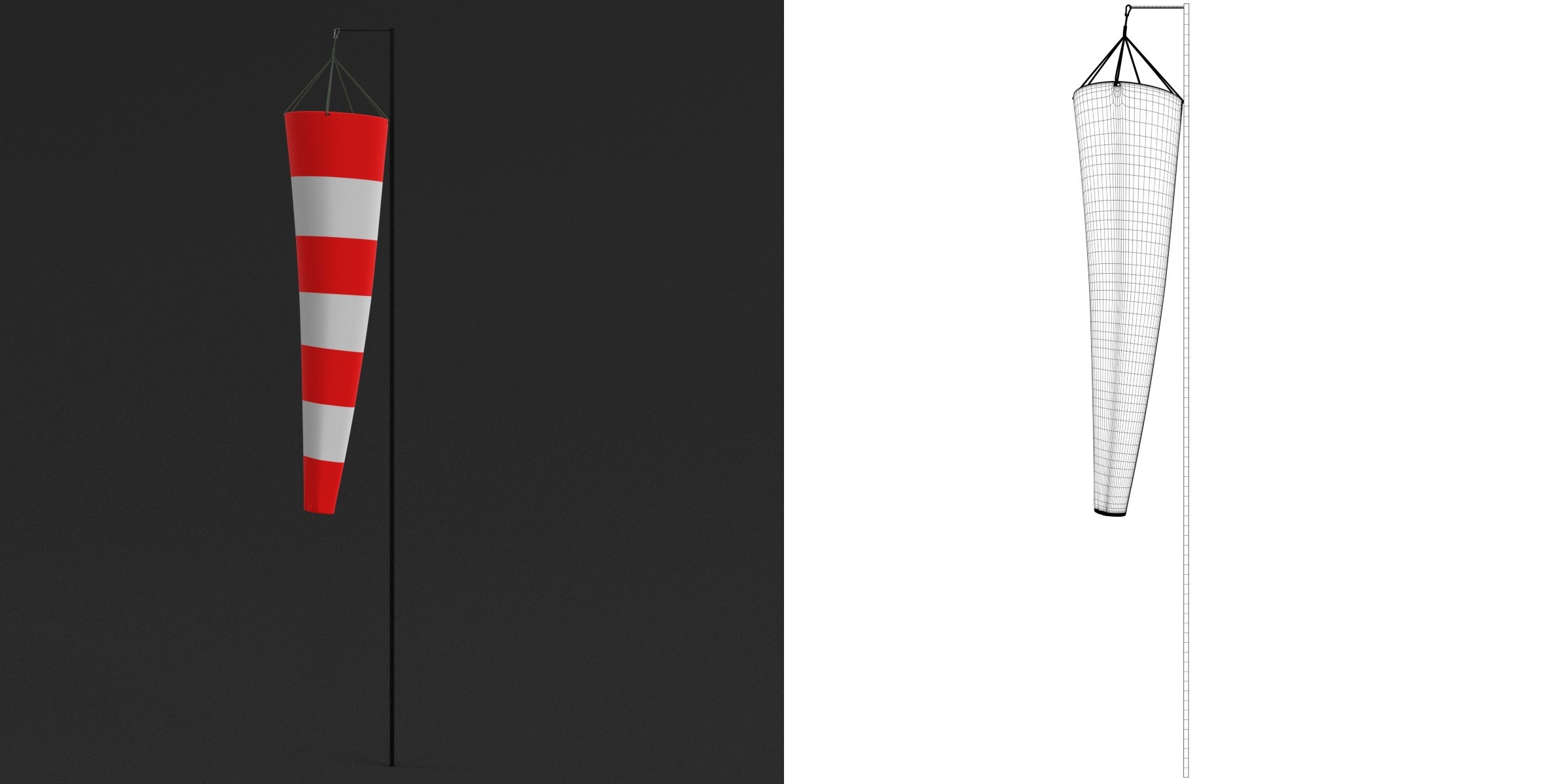 3D-Modell - Schlaffer Windsack