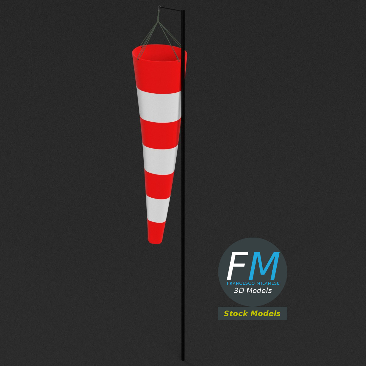 3D-Modell - Schlaffer Windsack - 02