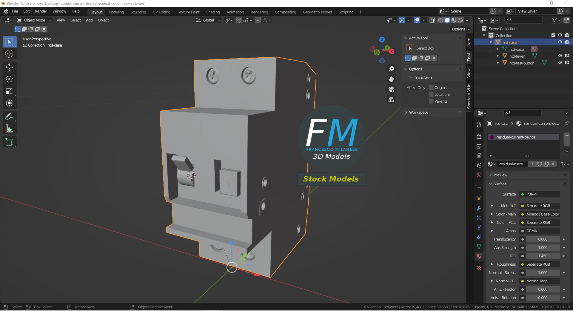 3D-Modell - Fehlerstromschutzschalter - 09